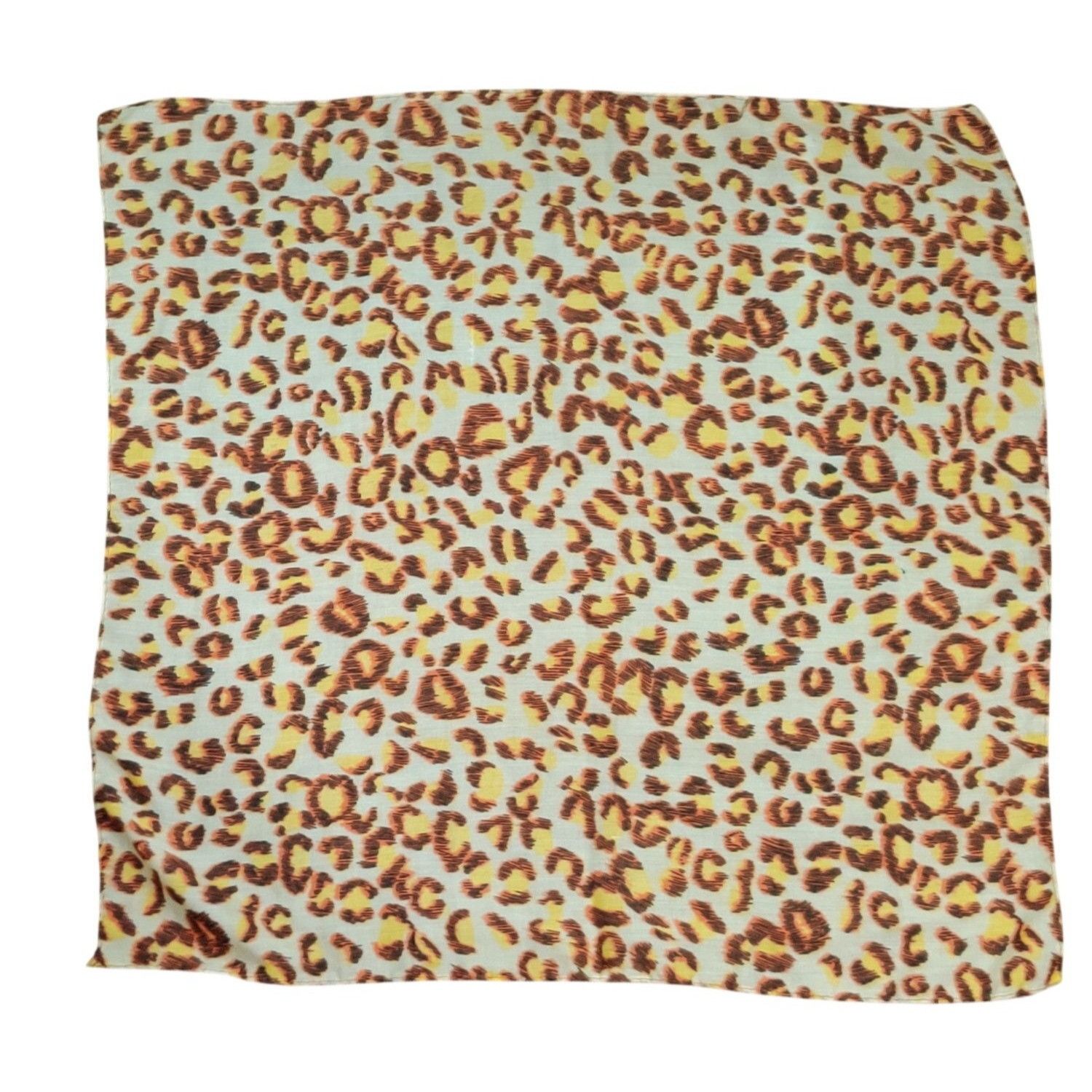 Other Womens Leopard Print Scarf Square Lightweight Cotton Neutral Size ONE SIZE - 3 Thumbnail