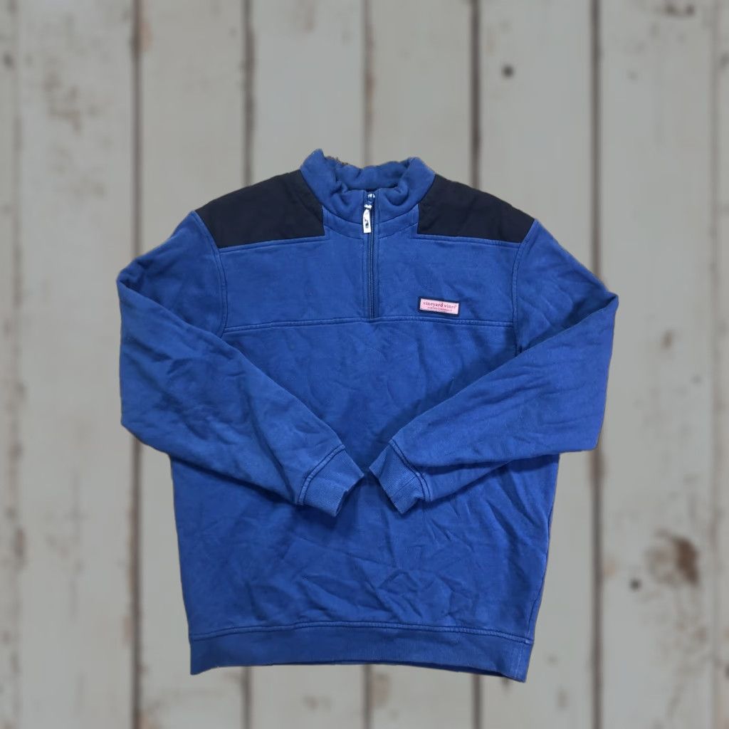 Vineyard Vines Vineyard Vines Sweatshirt Mens M 1/4 Zip Blue Fleece Shep Shirt Pullover Size US M / EU 48-50 / 2 - 1 Thumbnail