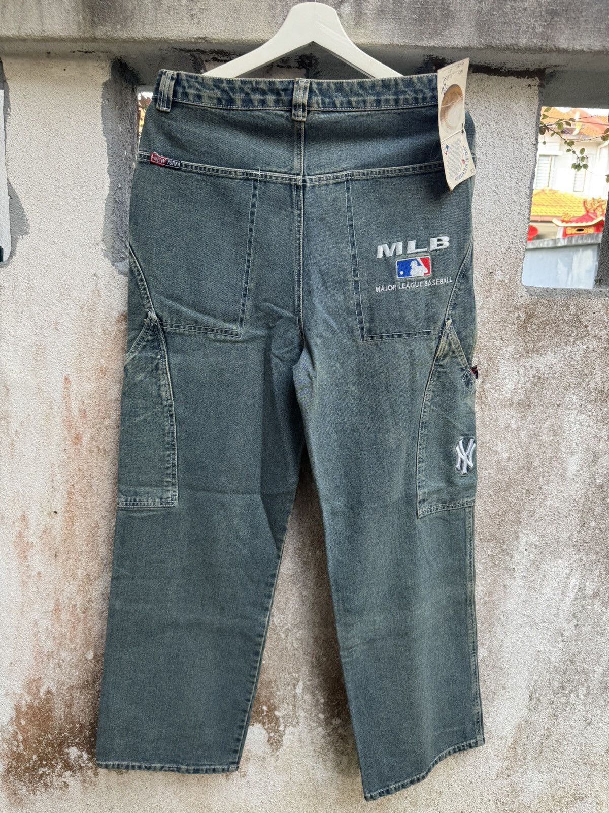 MLB × New York Yankees × Vintage Vintage 90s MLB Baggy HipHop pants Flare BOSS01 Size US 32 / EU 48 - 1 Thumbnail