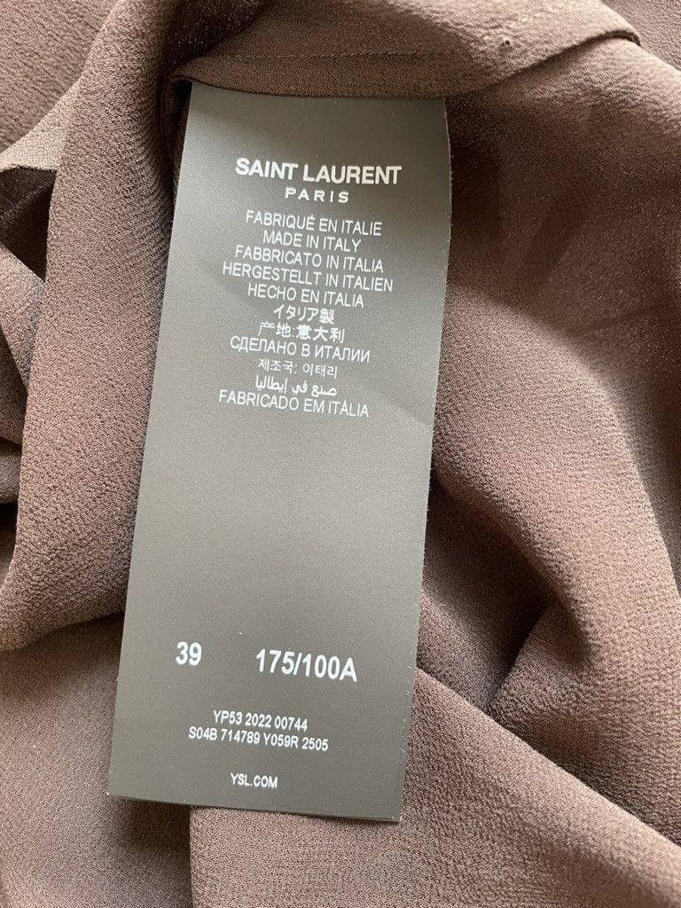 Saint Laurent Paris SS23 Saint Laurent Silk Brown Shirt Size US M / EU 48-50 / 2 - 11 Thumbnail
