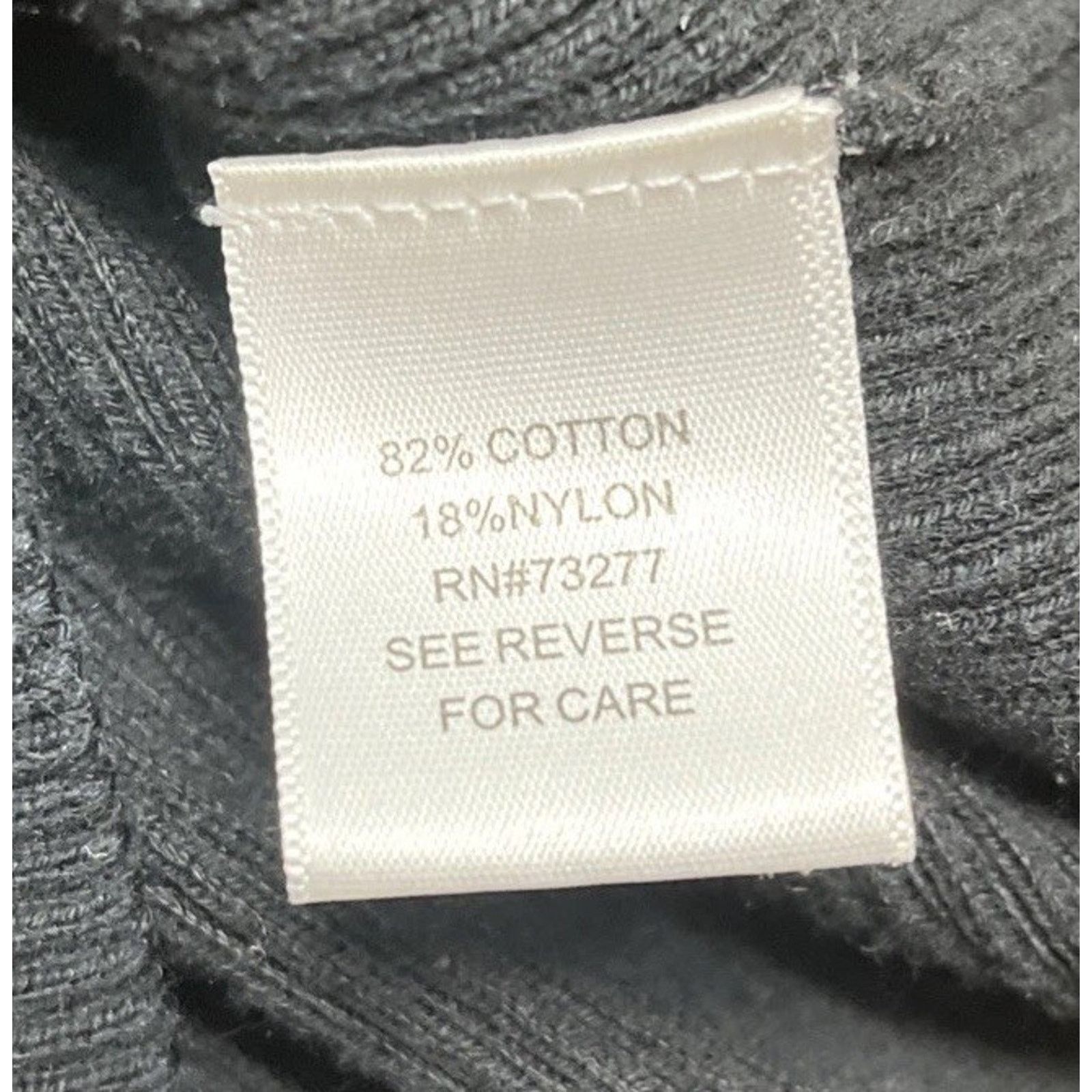 Apt. 9 APT 9 SZ L Cotton/Nylon Black Ribbed U-Neck Sweater Thin Size L / US 10 / IT 46 - 5 Thumbnail