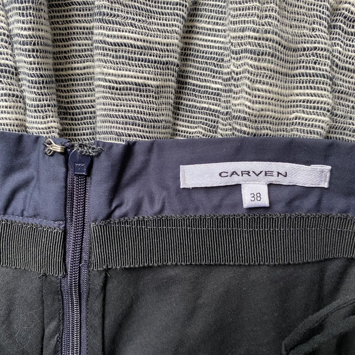 Carven CARVEN Navy Contrast Gathered Skirt Size 26" / US 2 / IT 38 - 12 Thumbnail