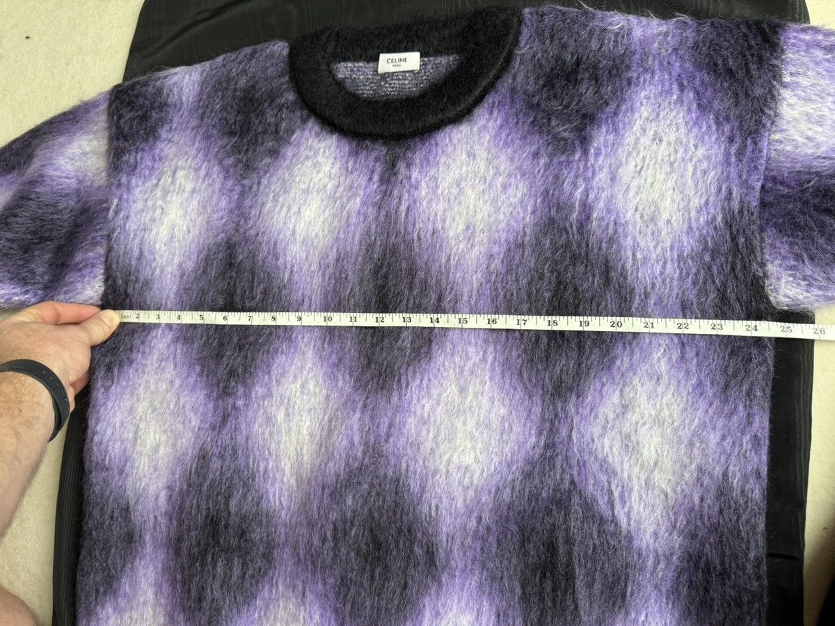 Celine $1.4k FW22 Celine argyle mohair blend fuzzy sweater M Hedi Size US M / EU 48-50 / 2 - 4 Thumbnail