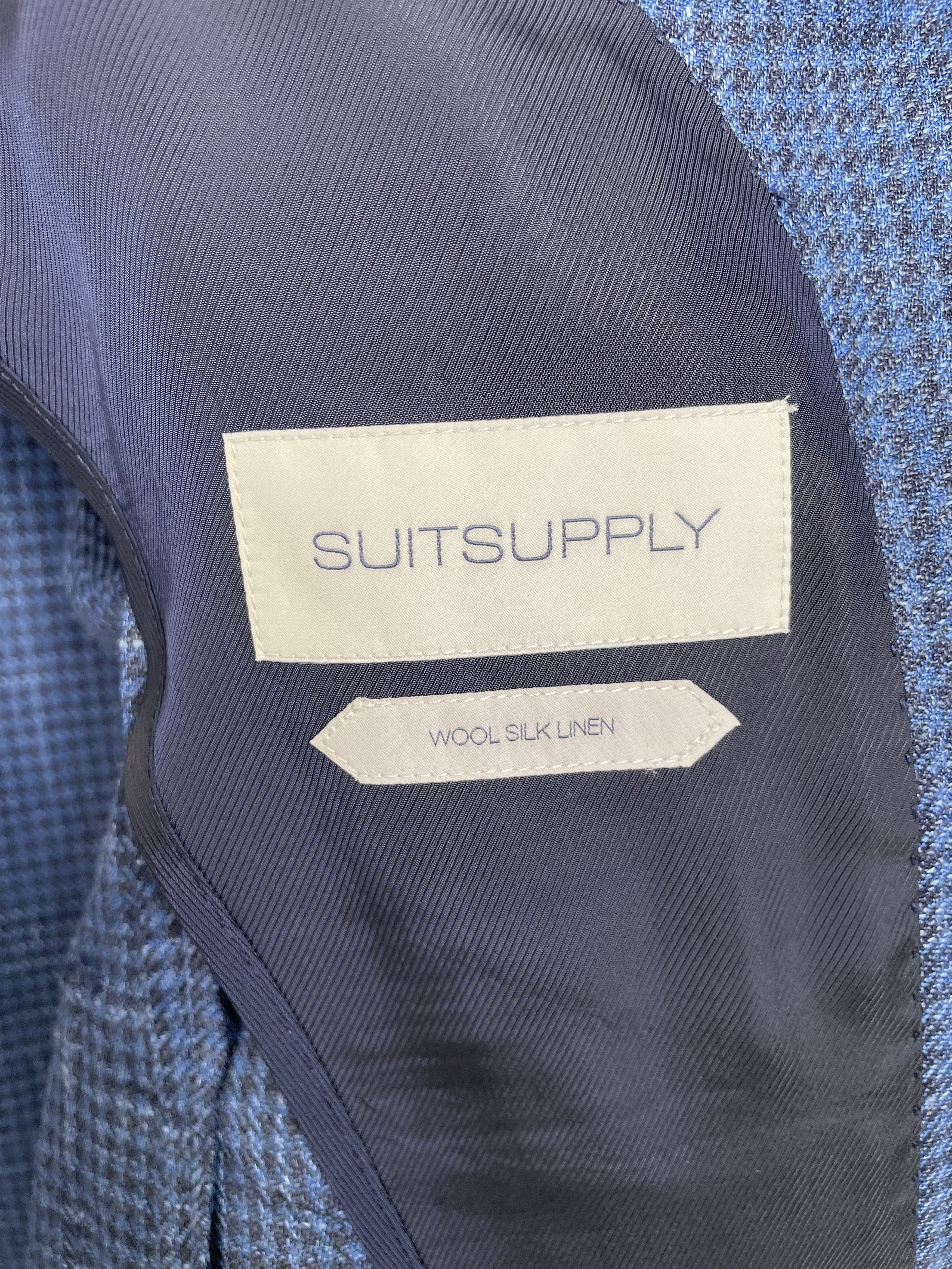 Suitsupply NWT Suitsupply mid blue houndstooth jacket, size 38R\EU48 Size 38R - 4 Thumbnail