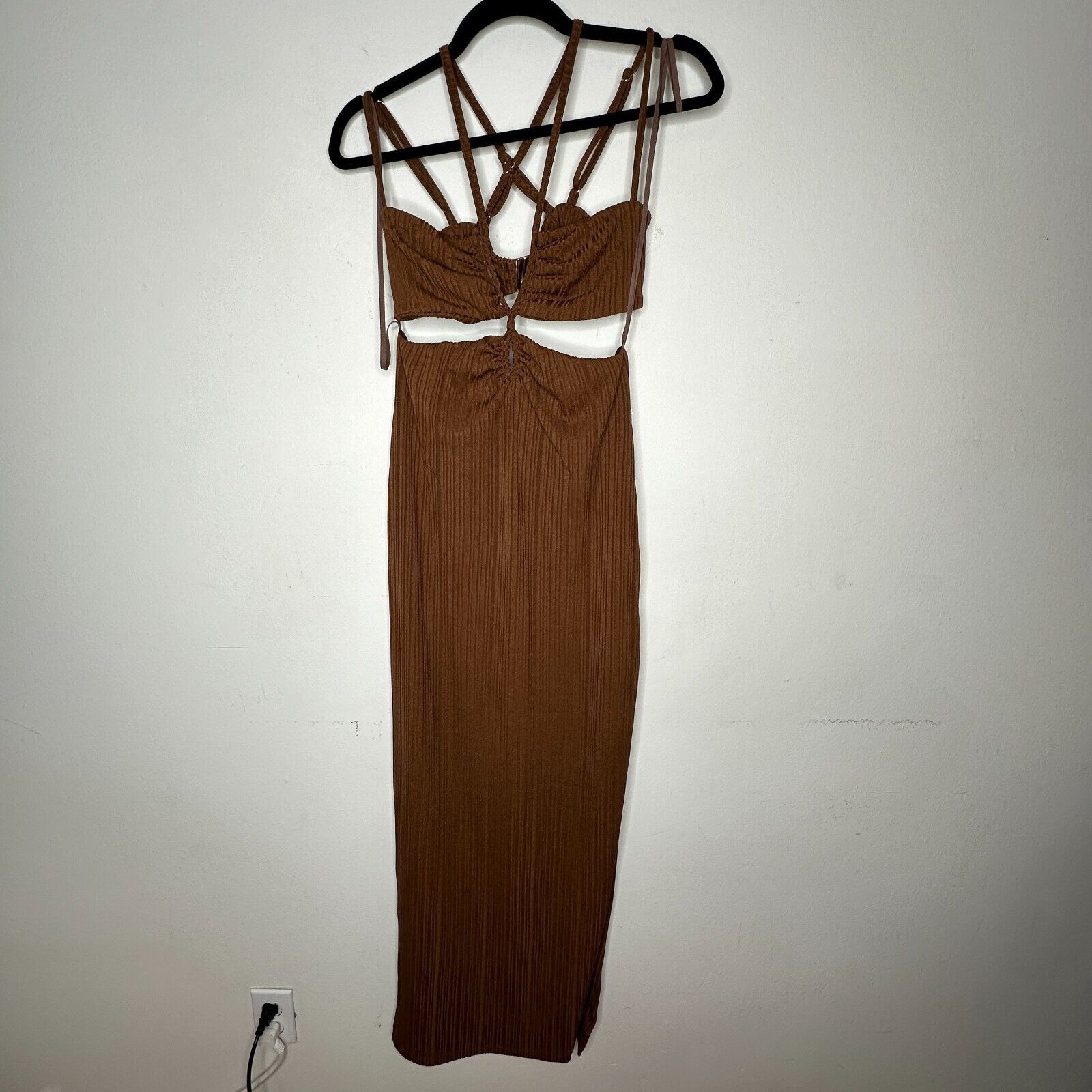 Other Rumer The Label Brown Ribbed Oasis Bandeau Cut Outs Maxi S Size S / US 4 / IT 40 - 8 Thumbnail