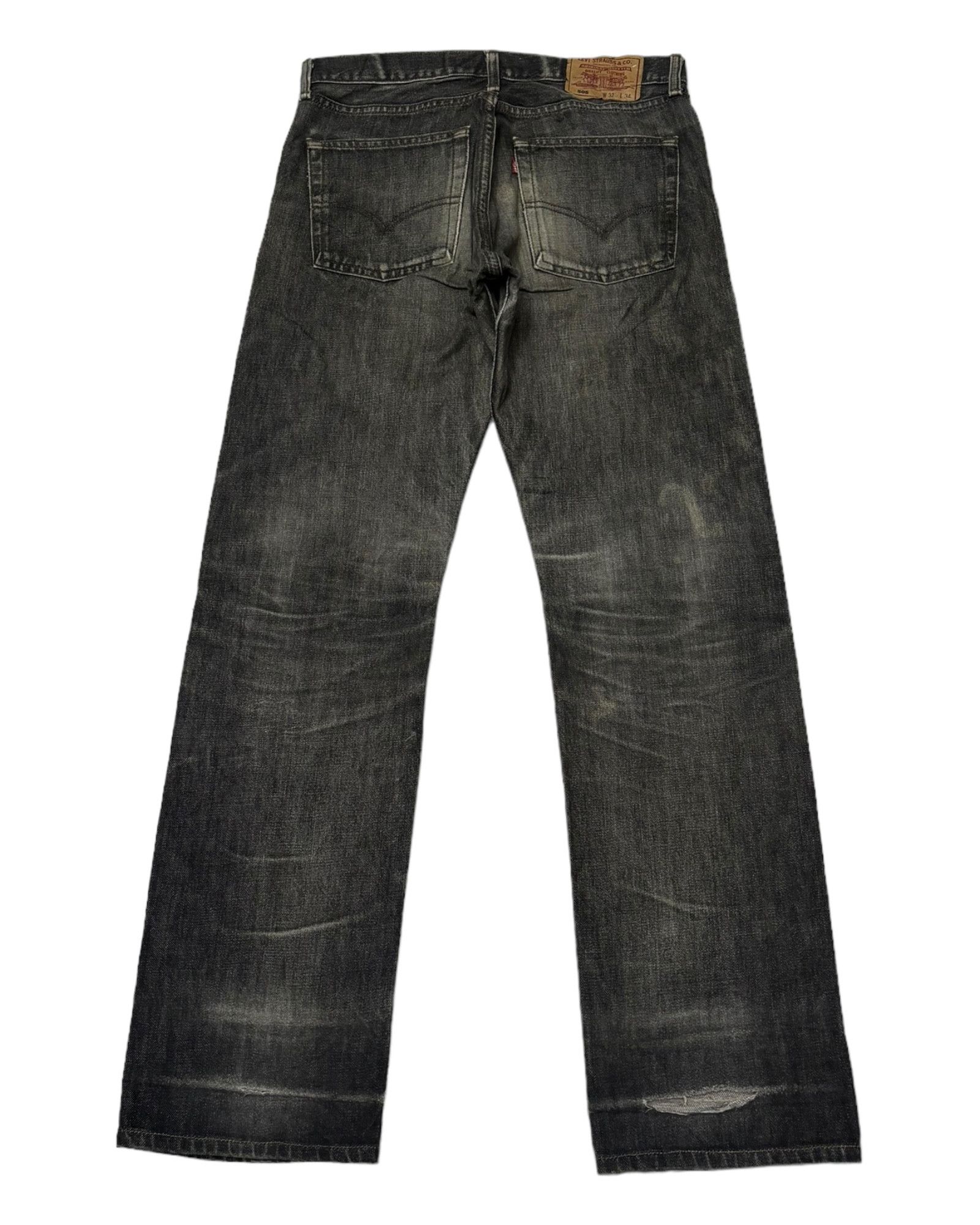 Levi's 🔥LEVIS 505 BLACK THRASH RIPS DENIM JEANS UNDERCOVER STYLE Size US 32 / EU 48 - 8 Thumbnail