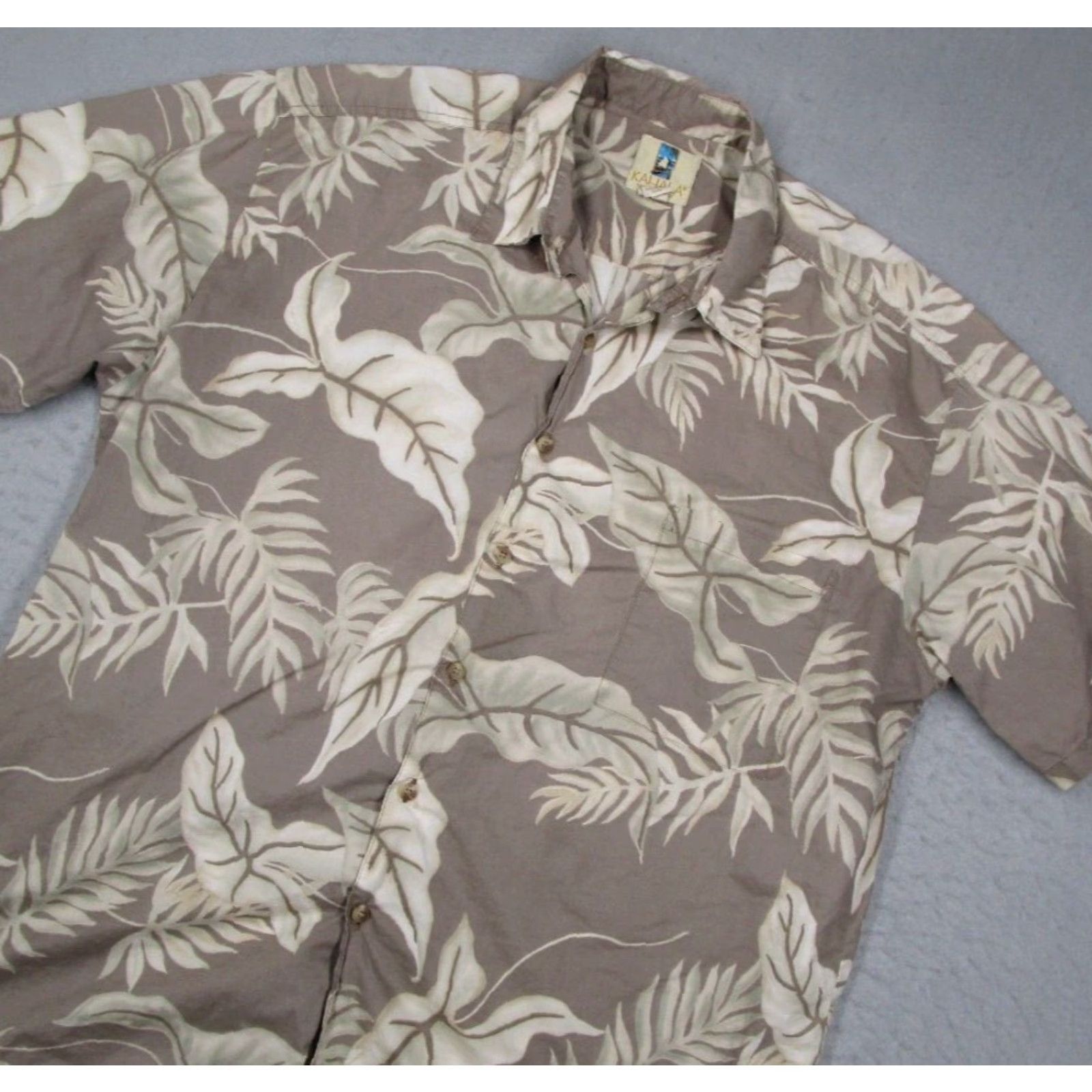 Vintage Kahala Shirt Mens XL Beige Floral Button-Up Hawaiian Cotton Lawn Tiki Size US XL / EU 56 / 4 - 2 Thumbnail