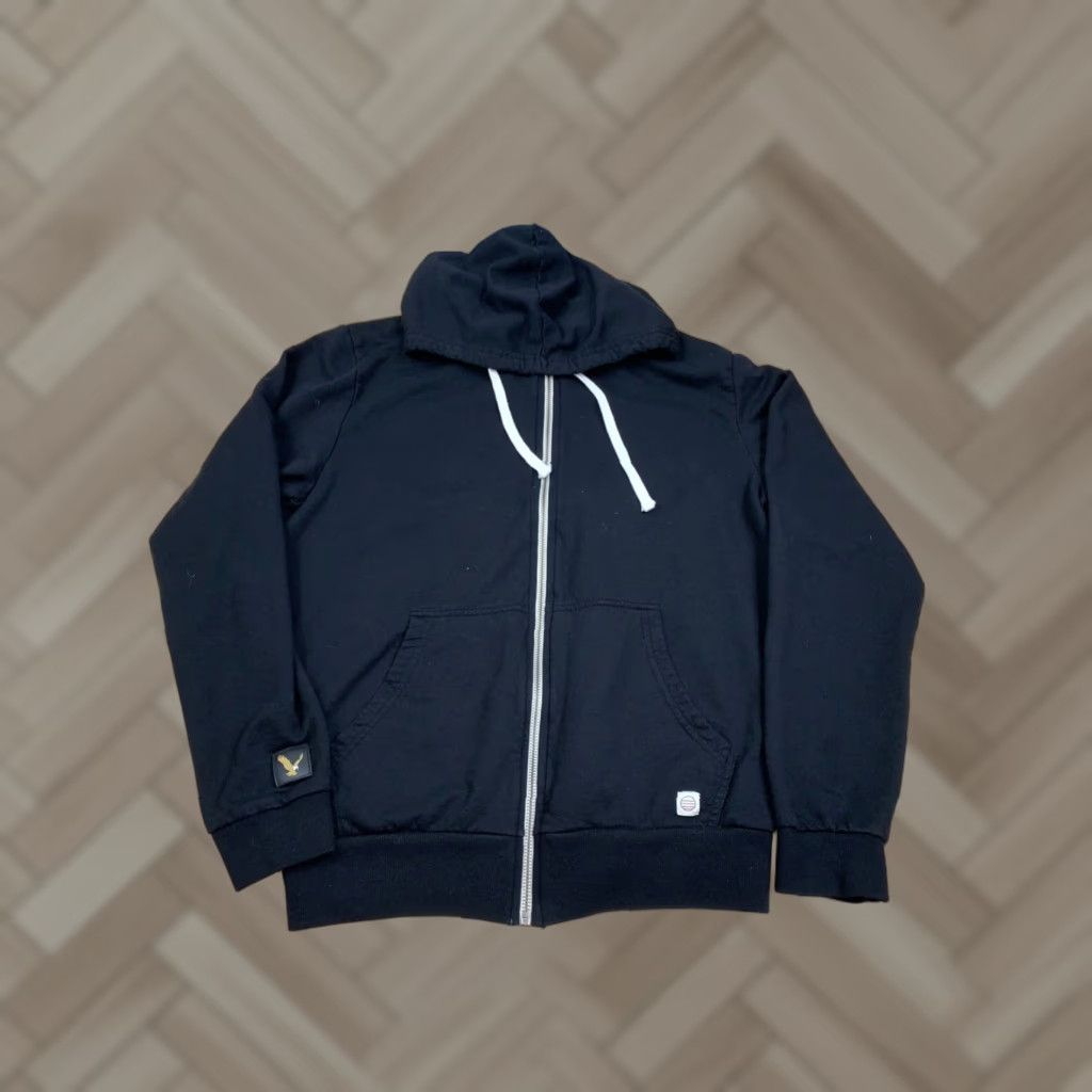 Marine Layer Marine Layer Jacket Mens S Black Hooded Full Zip Casual Drawstring Solid Cotton Blend Jacket Size US S / EU 44-46 / 1 - 1 Thumbnail