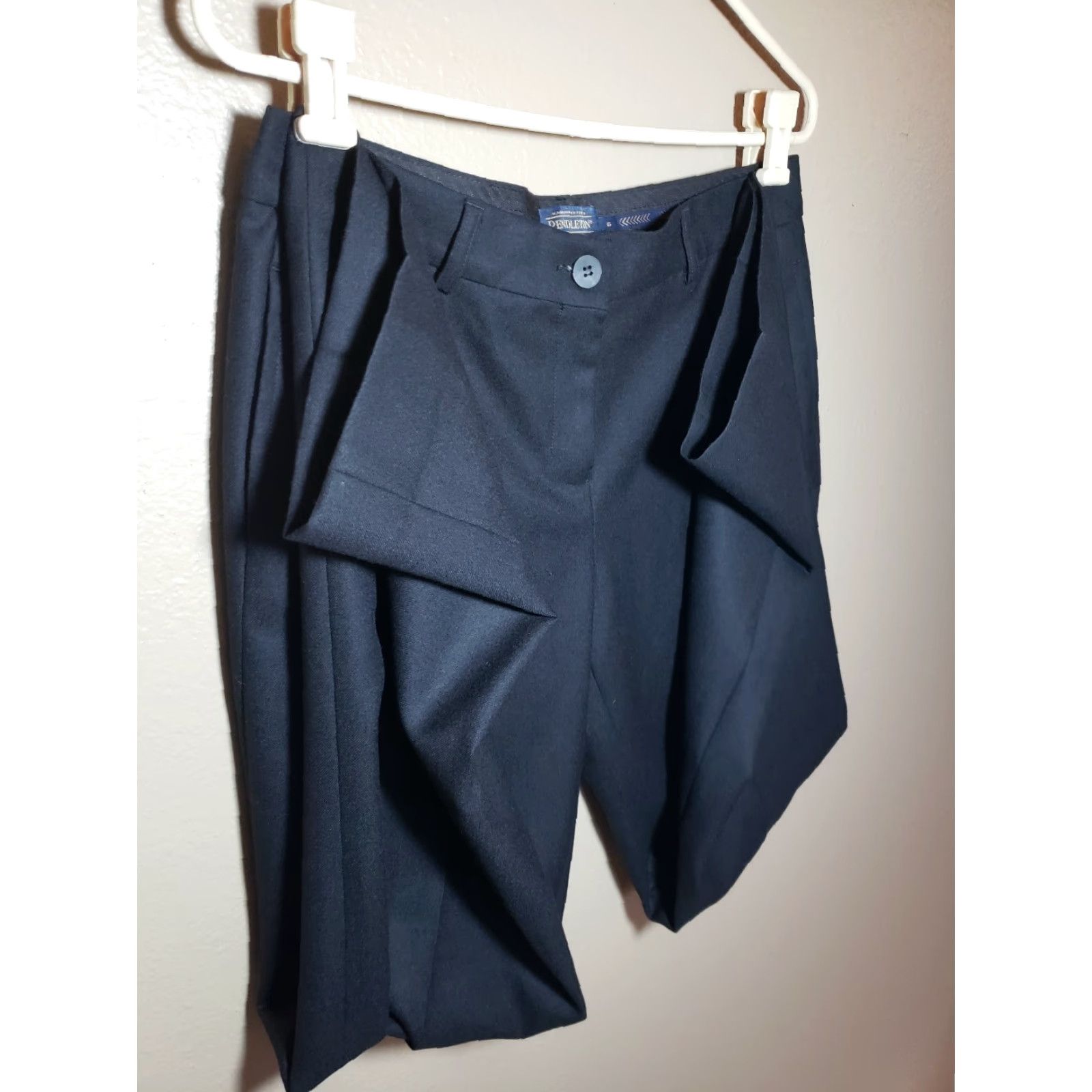 Pendleton Pendleton Womens Wool Dress Pants Black Straight Leg Flat Front Size 6 Pockets Size 28" / US 6 / IT 42 - 4 Thumbnail