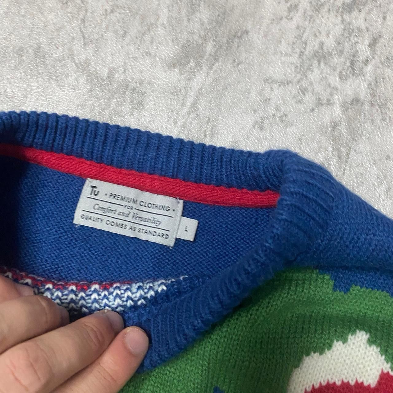 Other Funny Christmas elf jumper in blue and green Size US L / EU 52-54 / 3 - 3 Thumbnail