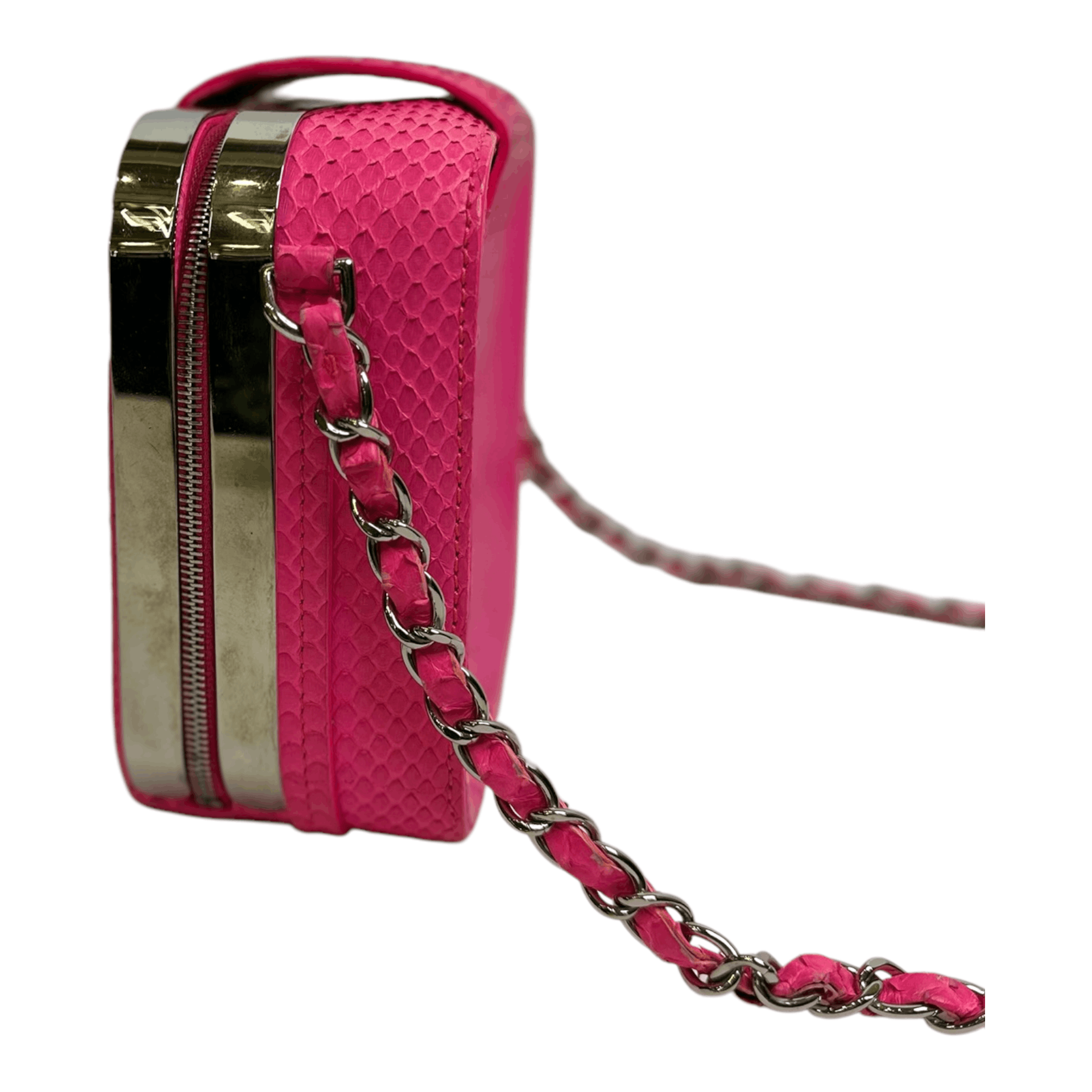 Chanel Chanel Snakeskin Mini CC Box Camera Bag Pink Size ONE SIZE - 3 Thumbnail
