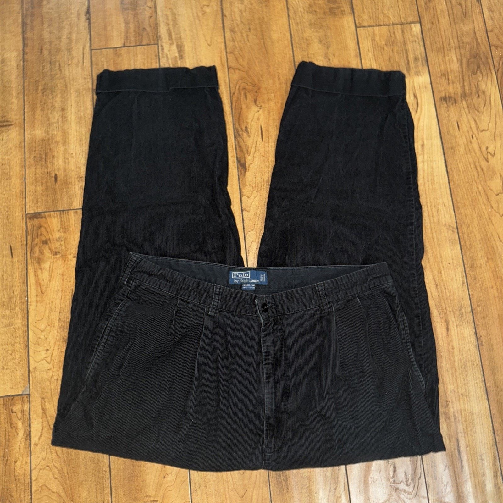 Vintage Polo By Ralph Lauren Corduroy Pants Black 36x29 Size US 36 / EU 52 - 2 Thumbnail