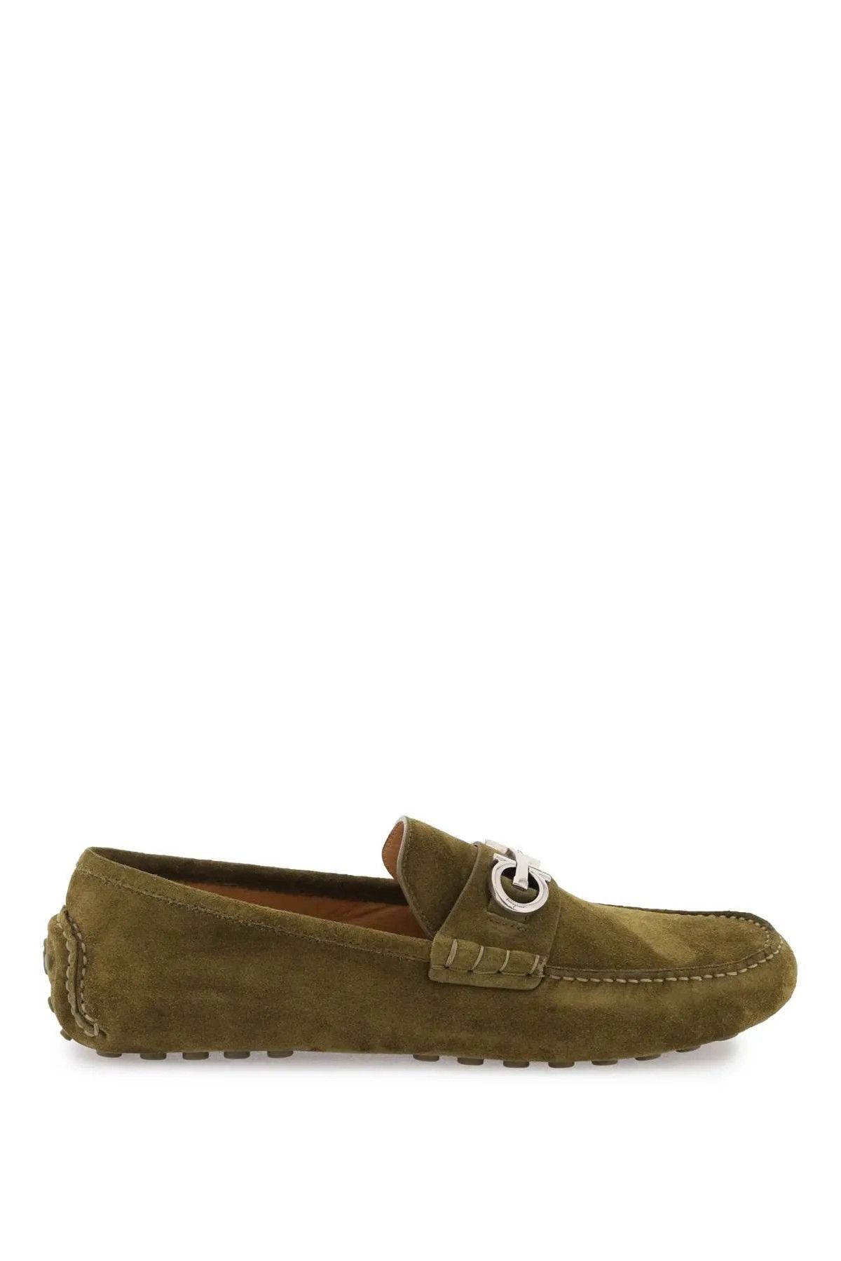 image of Salvatore Ferragamo O1S22I1N0324 Gancini Loafers In Green, Men's (Size 7)