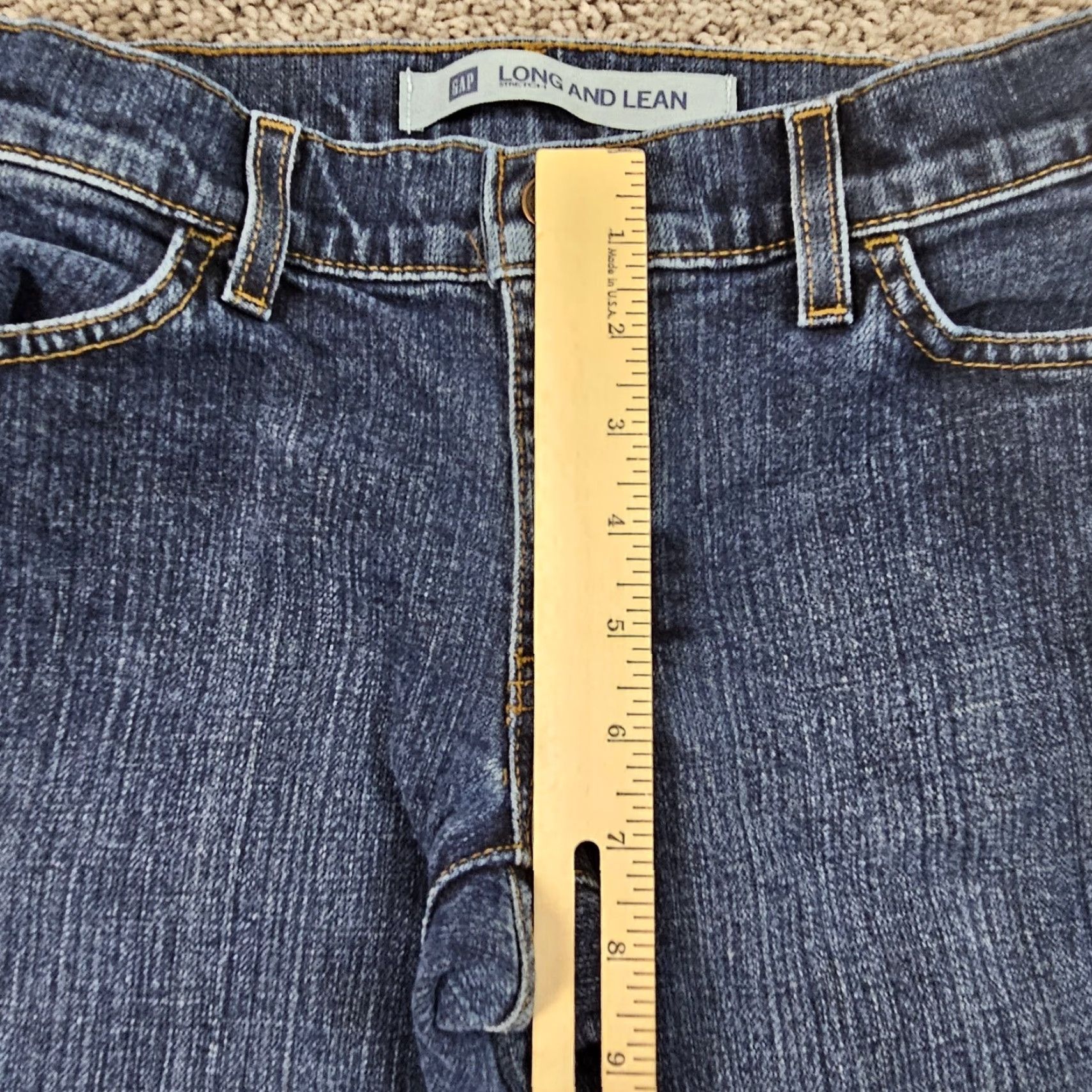 Gap GAP Jeans Womens Flared Low Rise Dark Wash Stretch Denim 26x31 Jeans 1R Regular Blue Canada Women Size 25" / US 0 / IT 36 - 4 Thumbnail