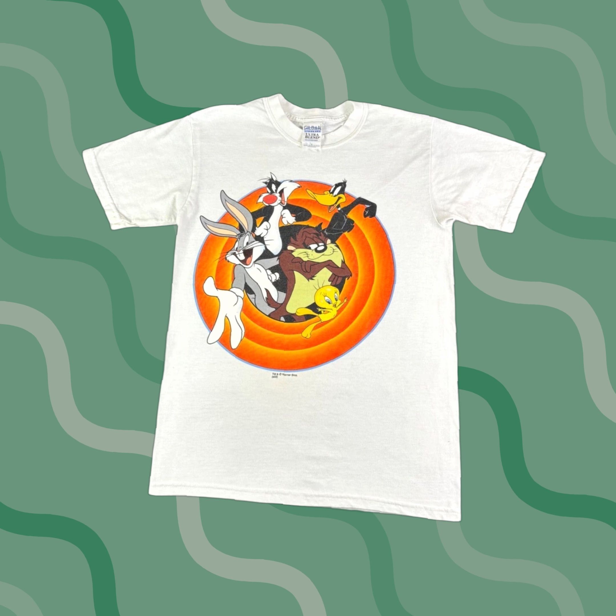 Gildan VINTAGE Bugs Bunny Daffy Duck Sylvester Tweety Tasmanian Devil Graphic T Shirt Gildan Ultra Cotton Short Sleeve Mens Size Small White 90s Size US S / EU 44-46 / 1 - 1 Thumbnail
