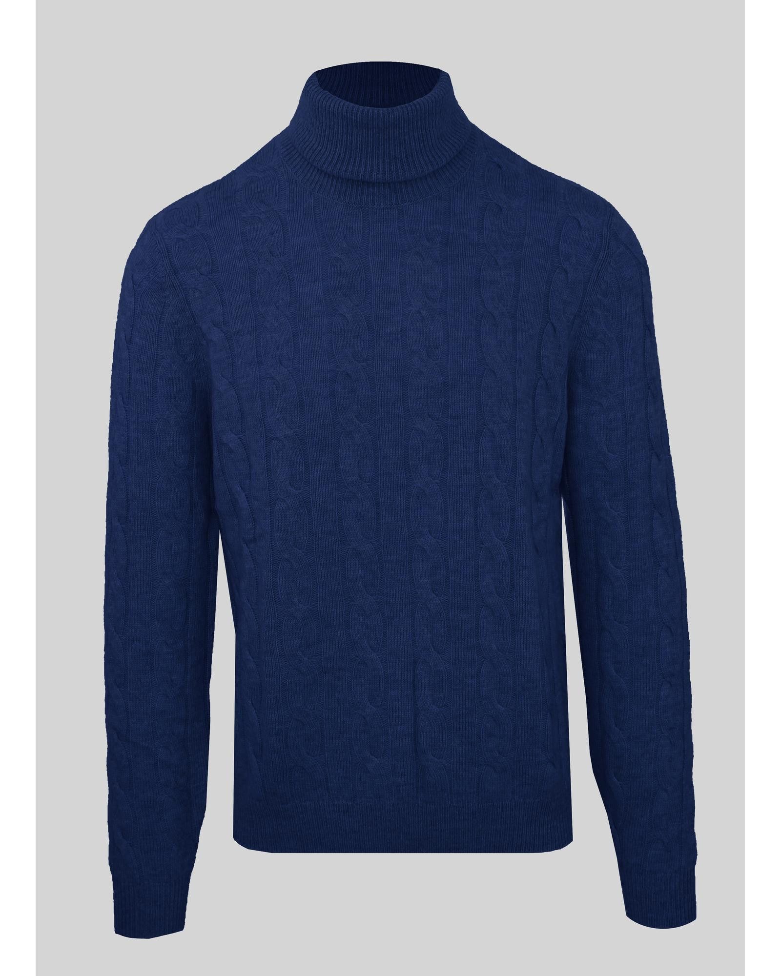 image of Malo Wool Cashmere Turtleneck Sweater in Blue, Men's (Size 2XL)