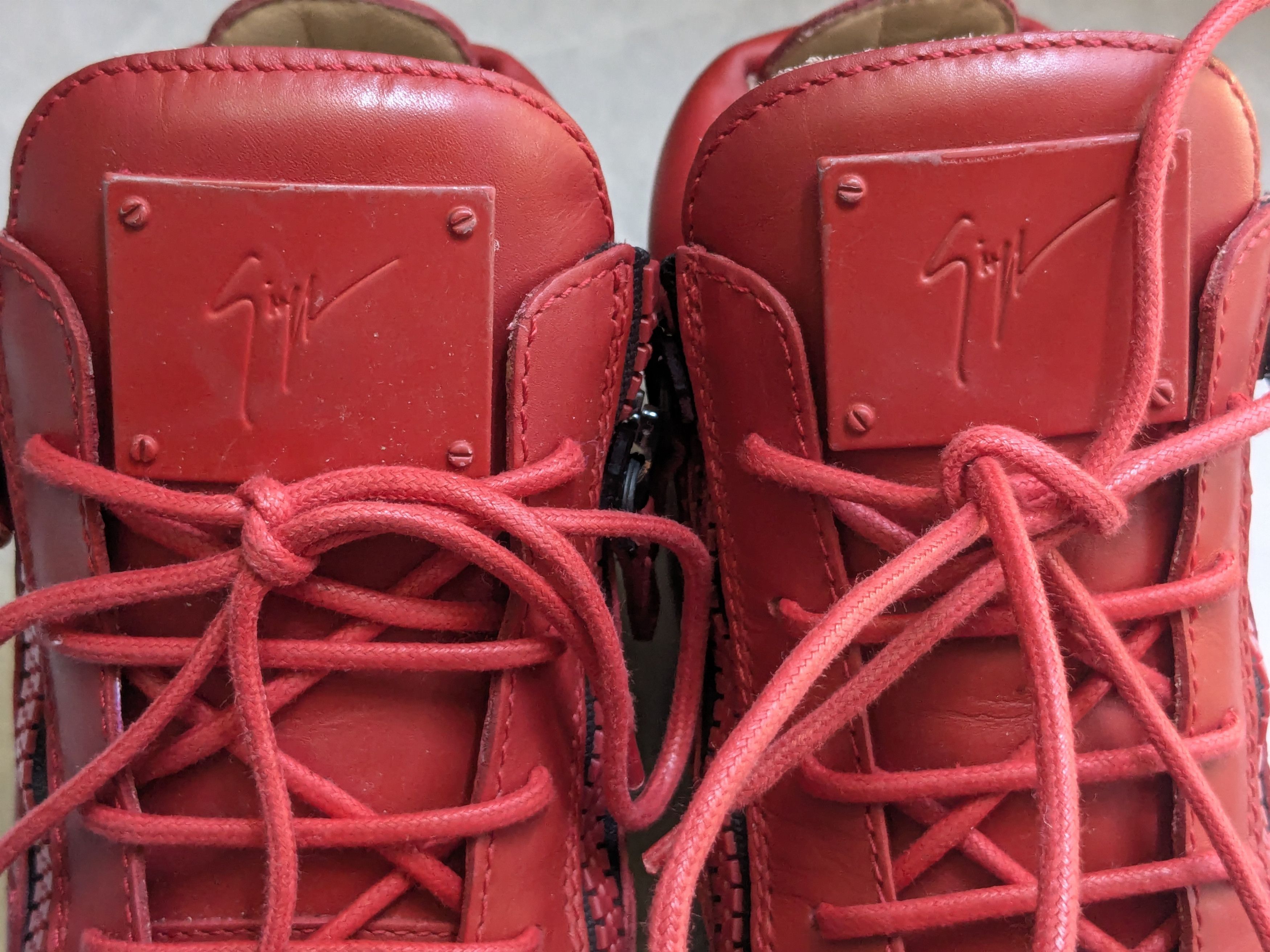 Giuseppe Zanotti Giuseppe Zanotti High Top Sneakers Red 10.5 43.5 Leather Size US 10.5 / EU 43-44 - 8 Thumbnail