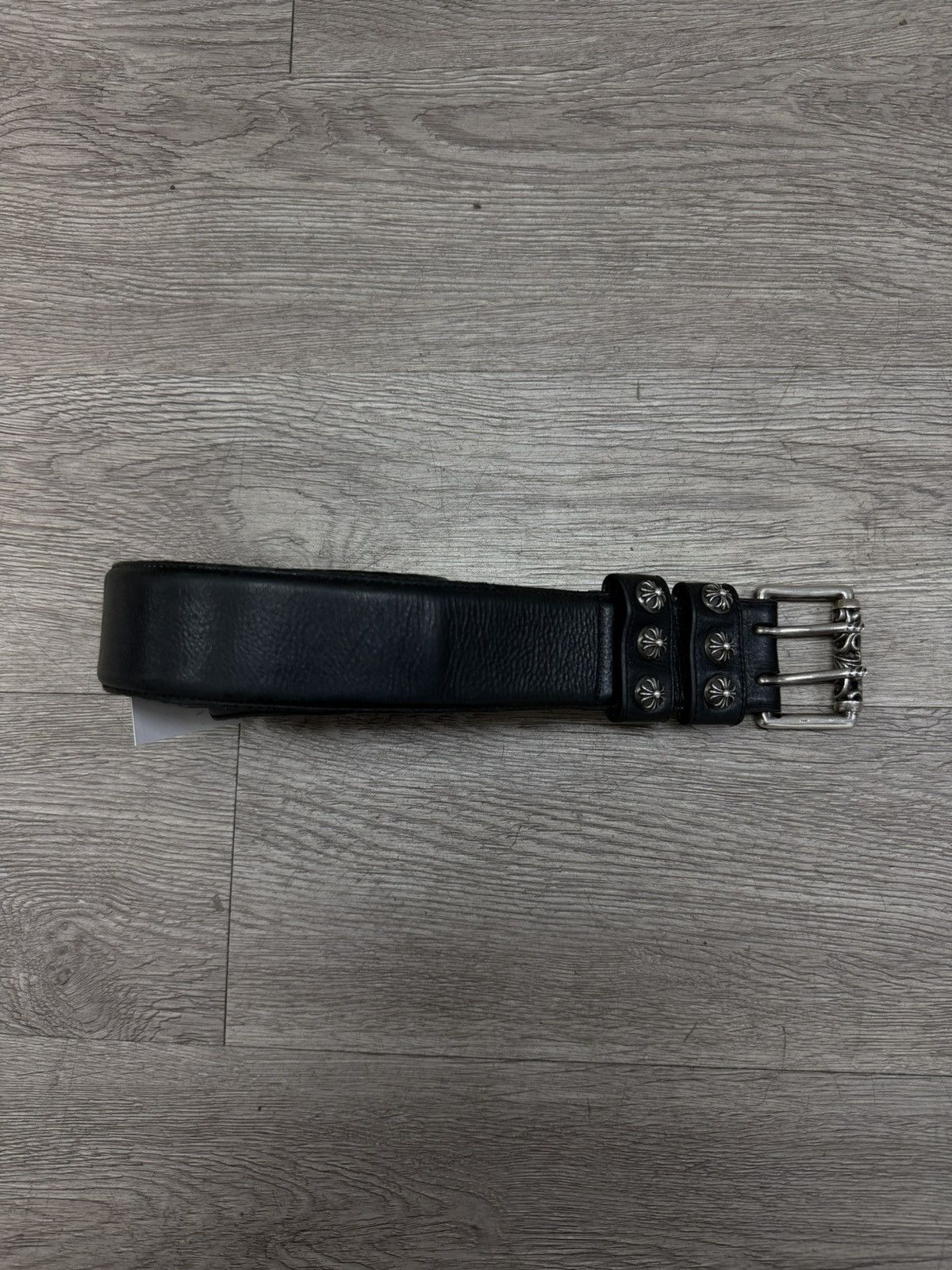 Chrome Hearts Black Double Pin Roller Belt 32