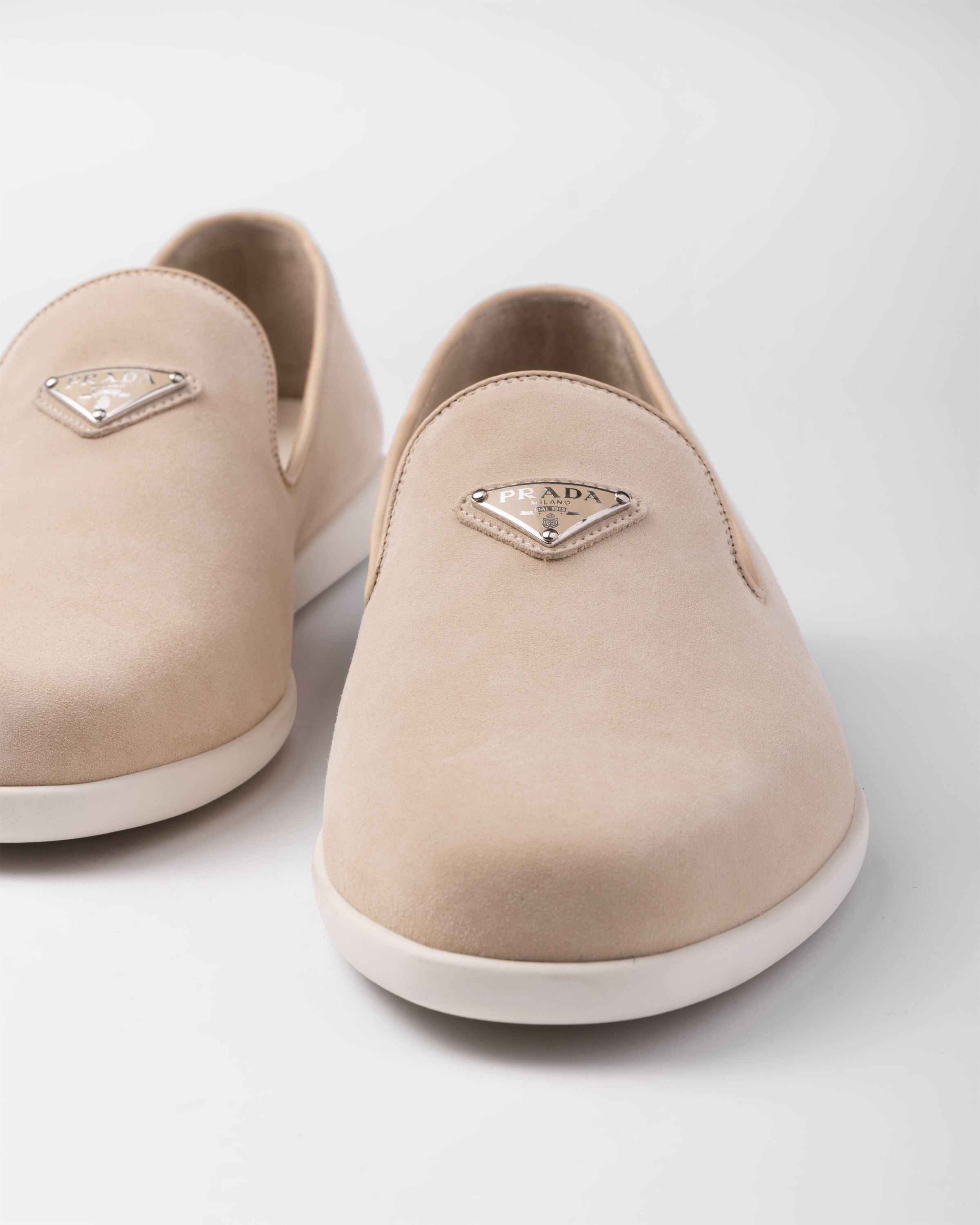 Prada o1srvl11e0226 Suede Slippers in Beige Size US 9 / EU 42 - 6 Thumbnail