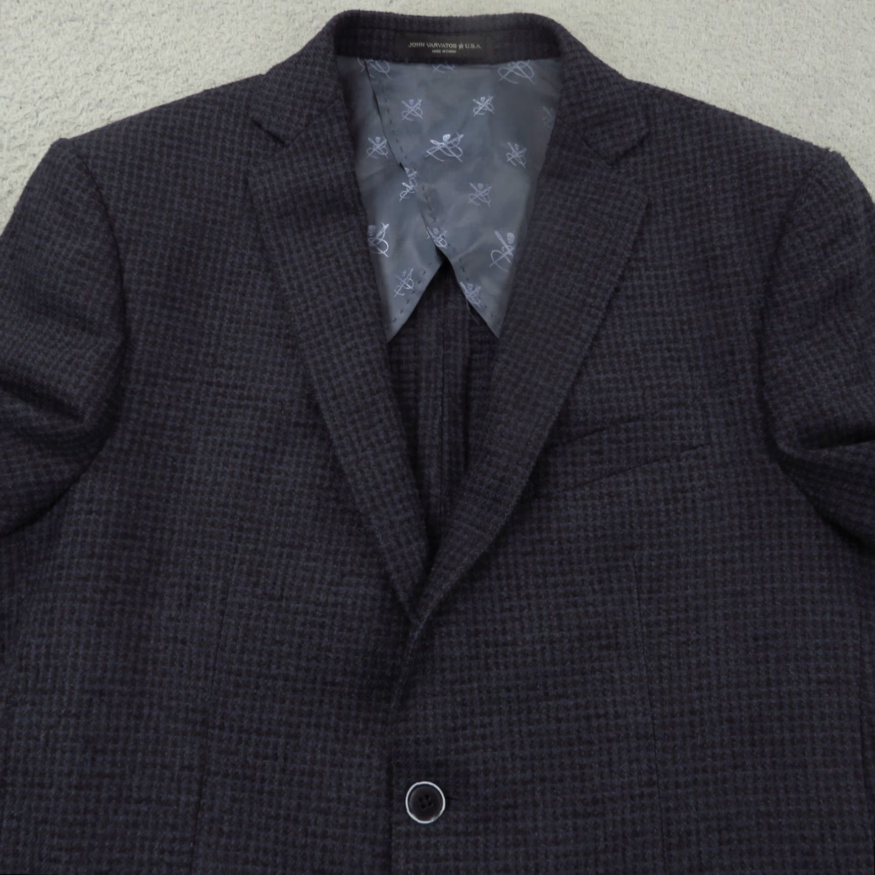 John Varvatos VINTAGE John Varvatos Blazer Men 40R Navy Wool Silk Cotton Chore Travel Bond Jacket USA Size 40R - 4 Thumbnail