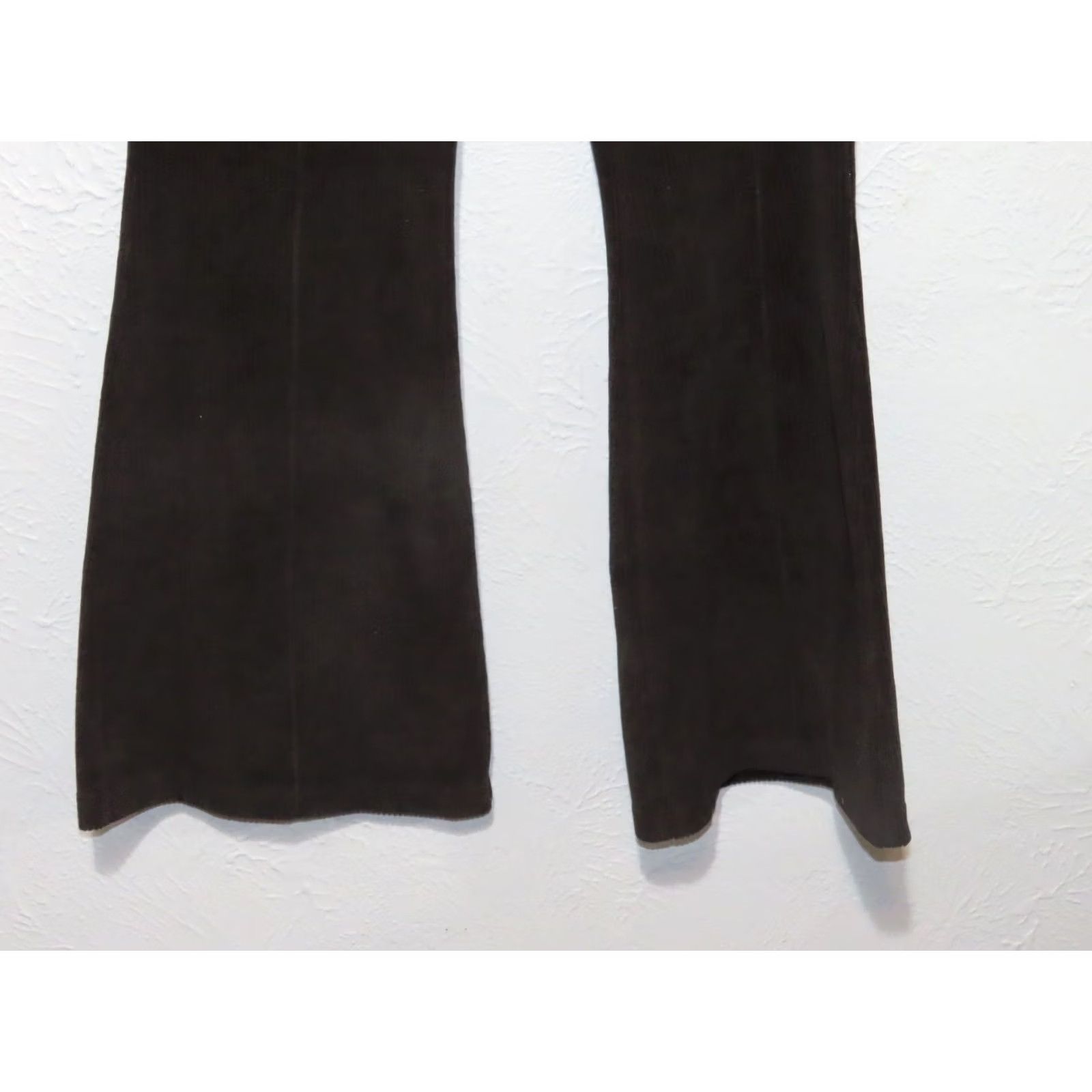Vintage Aerie Black Corded Velour Elastic Waist High Rise Flare Pant M Regular Women Pants Ltd Knit Velour Sweatpants Casual Spring Fall Womens Size 32" / US 10 / IT 46 - 2 Thumbnail