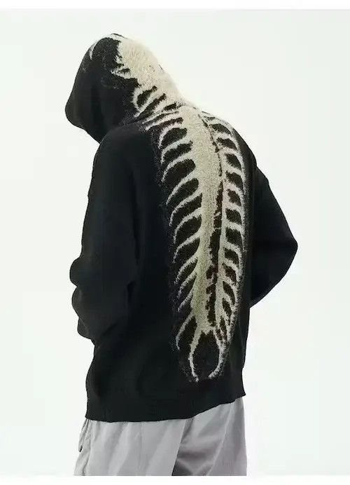 Japanese Brand Vintage Streetwear black knit skeleton puff hoodie Size US L / EU 52-54 / 3 - 3 Thumbnail