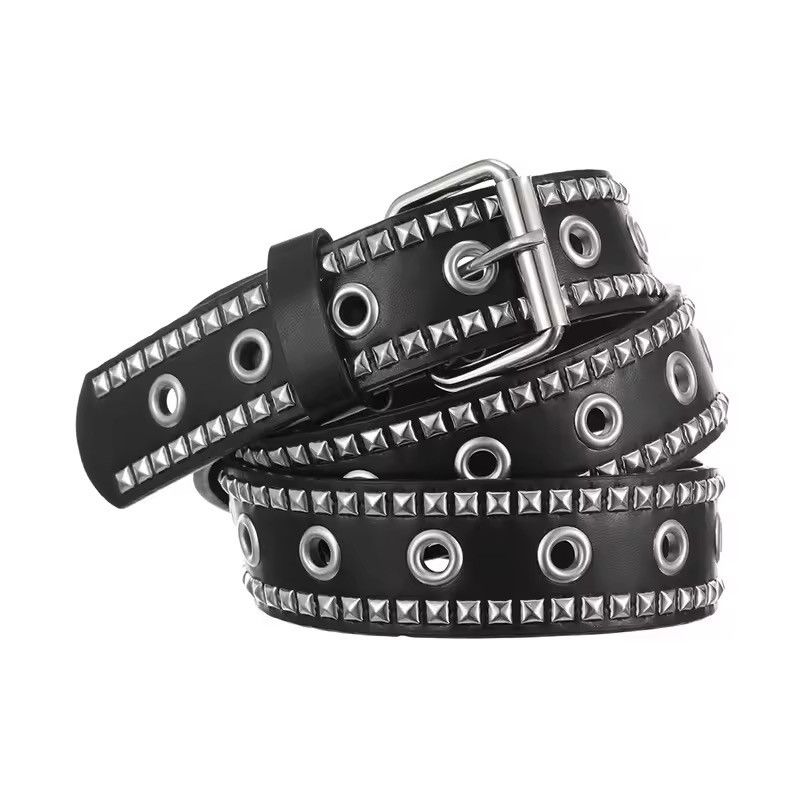 Jewelry Studed PU Leather Belt Size ONE SIZE - 3 Thumbnail