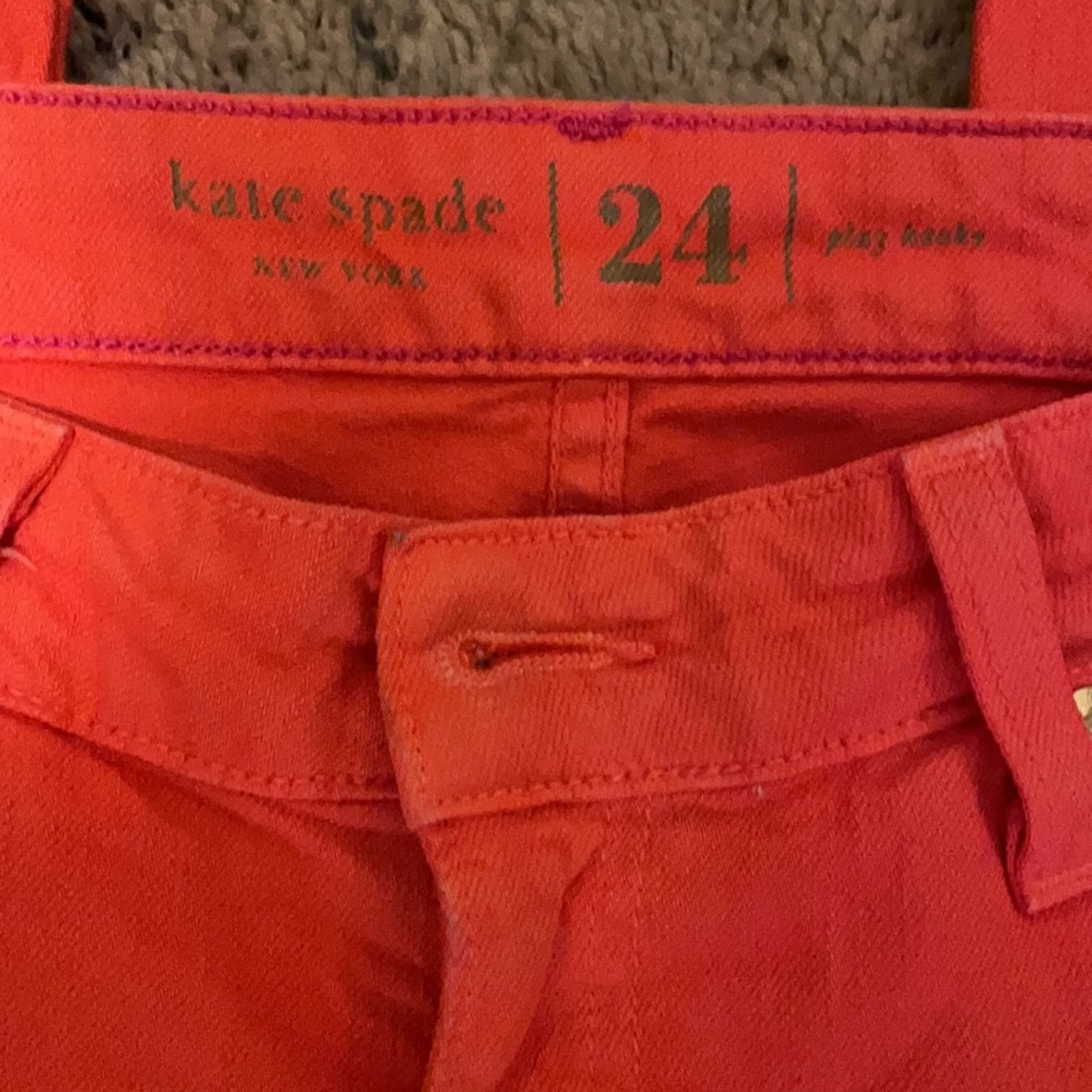 Kate Spade Kate Spade Broome Street red coral skinny jeans 24 Size 24" / US 00 / IT 34 - 4 Thumbnail
