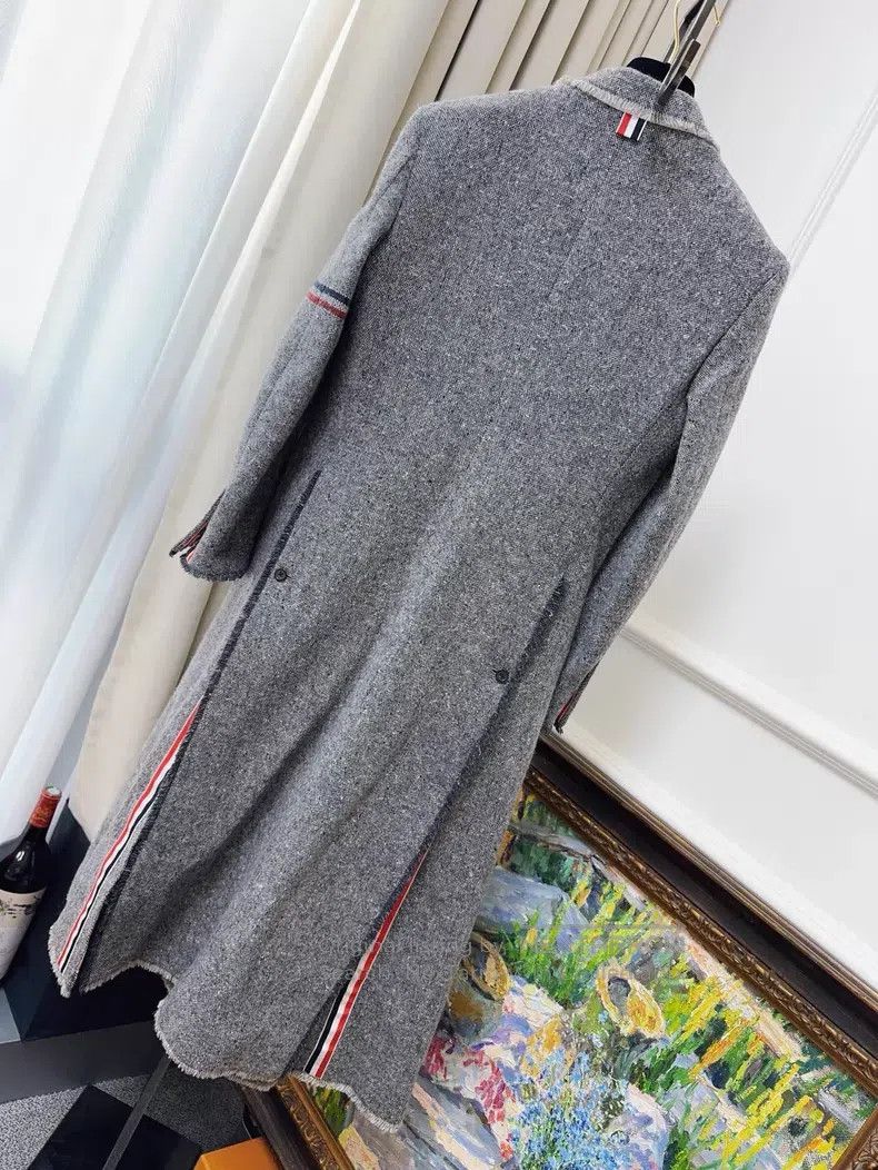 Thom Browne Thom Browne Grey long woolen coat Size XS / US 0-2 / IT 36-38 - 2 Thumbnail