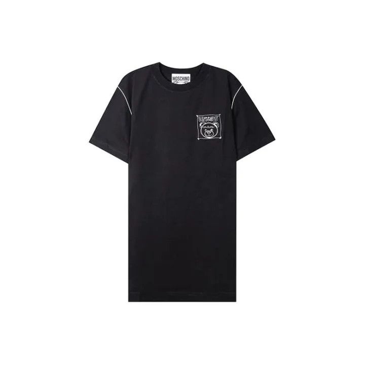Moschino Moschino Black Cotton Teddy Bear Logo T-Shirt 0079 Size L / US 10 / IT 46 - 1 Thumbnail