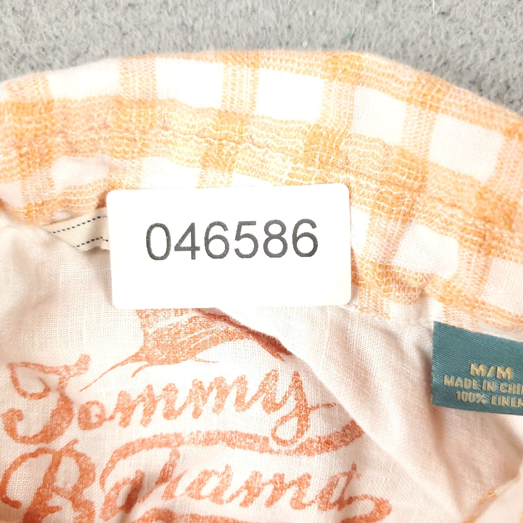 Tommy Bahama Tommy Bahama Men's Medium Orange Plaid Linen Button-Up Long Sleeve Shirt Size US M / EU 48-50 / 2 - 6 Thumbnail