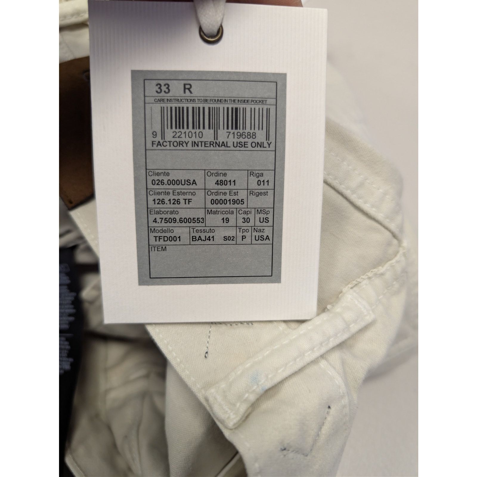 Tom Ford o1rshd1 Slim Fit Denim Jeans in Light Yellow Size US 33 - 22 Thumbnail
