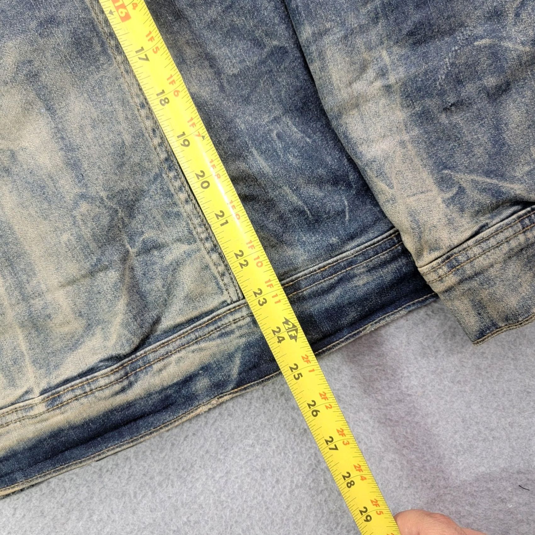 Denime OXYD Jacket Mens S Blue Premium Denim Distressed Button Front Stretch Western Size US S / EU 44-46 / 1 - 7 Thumbnail