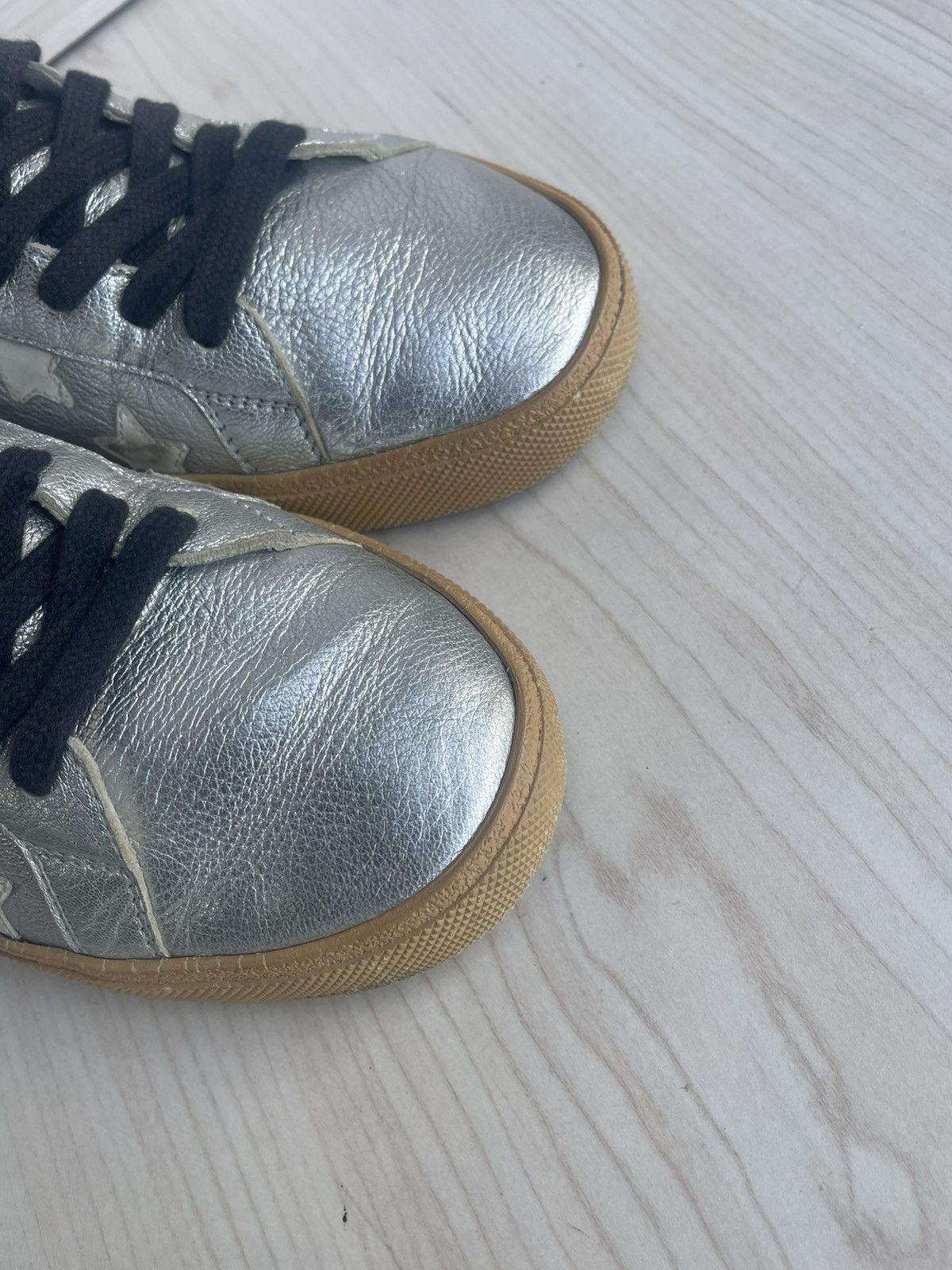 Saint Laurent Paris SAINT LAURENT WHITE AND SILVER STARS SNEAKERS Size US 8 / EU 41 - 8 Thumbnail