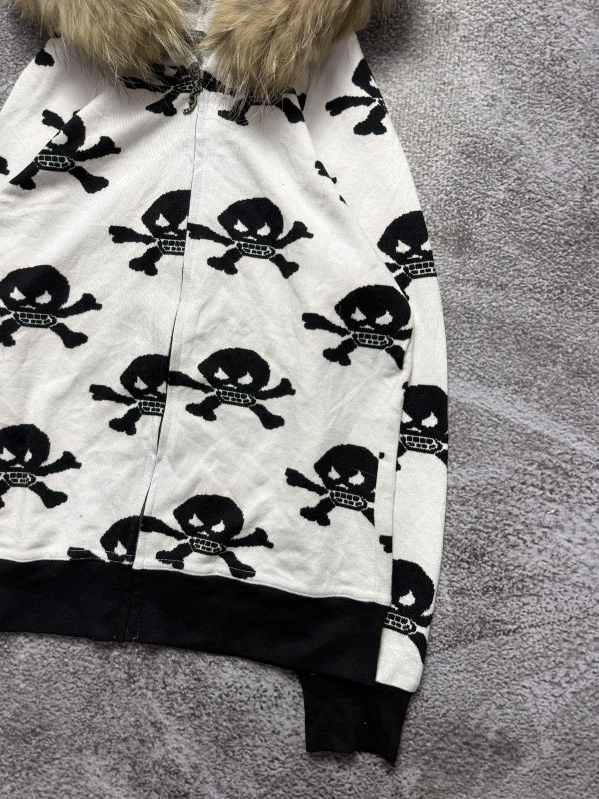 Le Grande Bleu (L.G.B.) Japanese skull fur hoodie knit Size US S / EU 44-46 / 1 - 3 Thumbnail