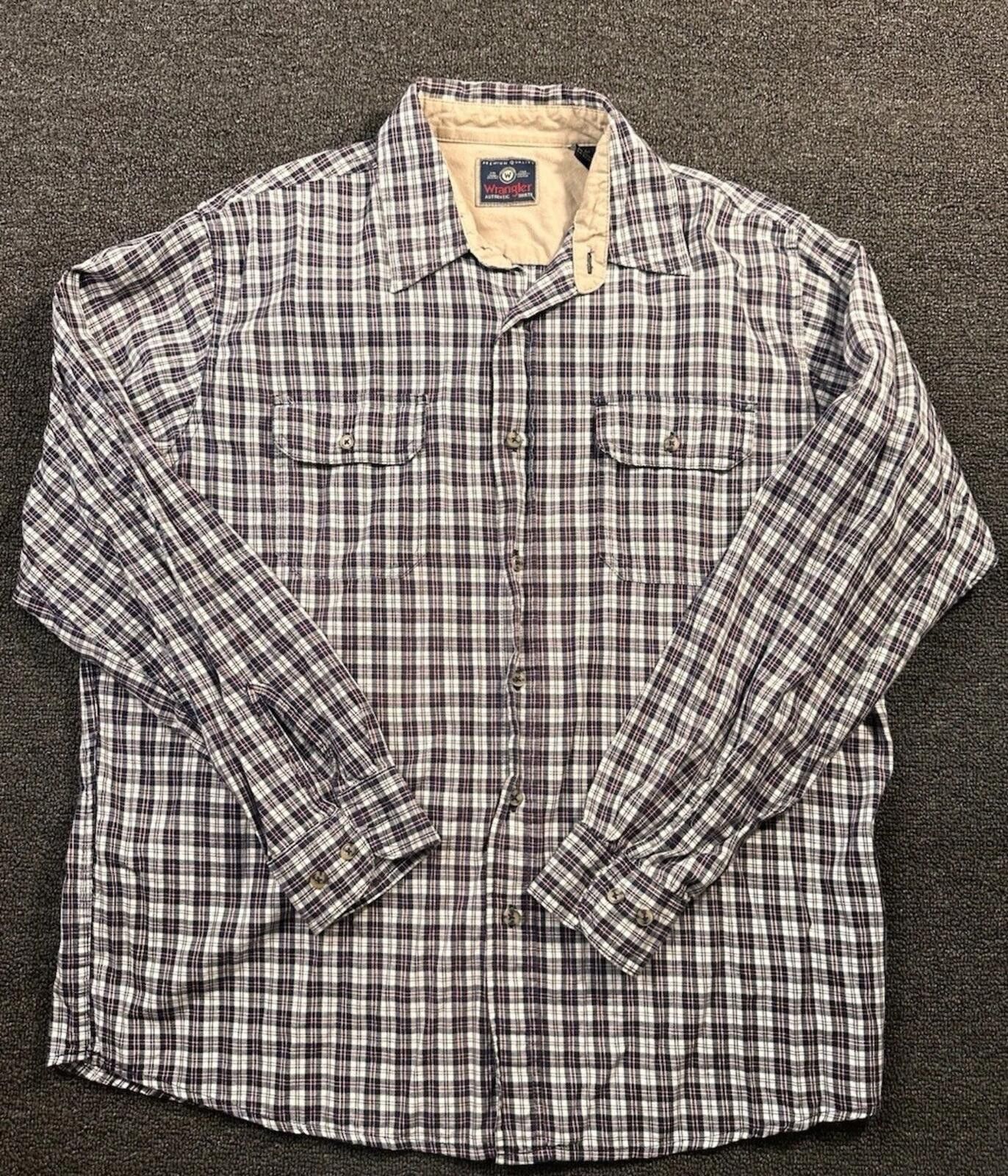 Wrangler VTG Wrangler Men's L Plaid Cotton Button-Up Pockets Size US L / EU 52-54 / 3 - 1 Thumbnail