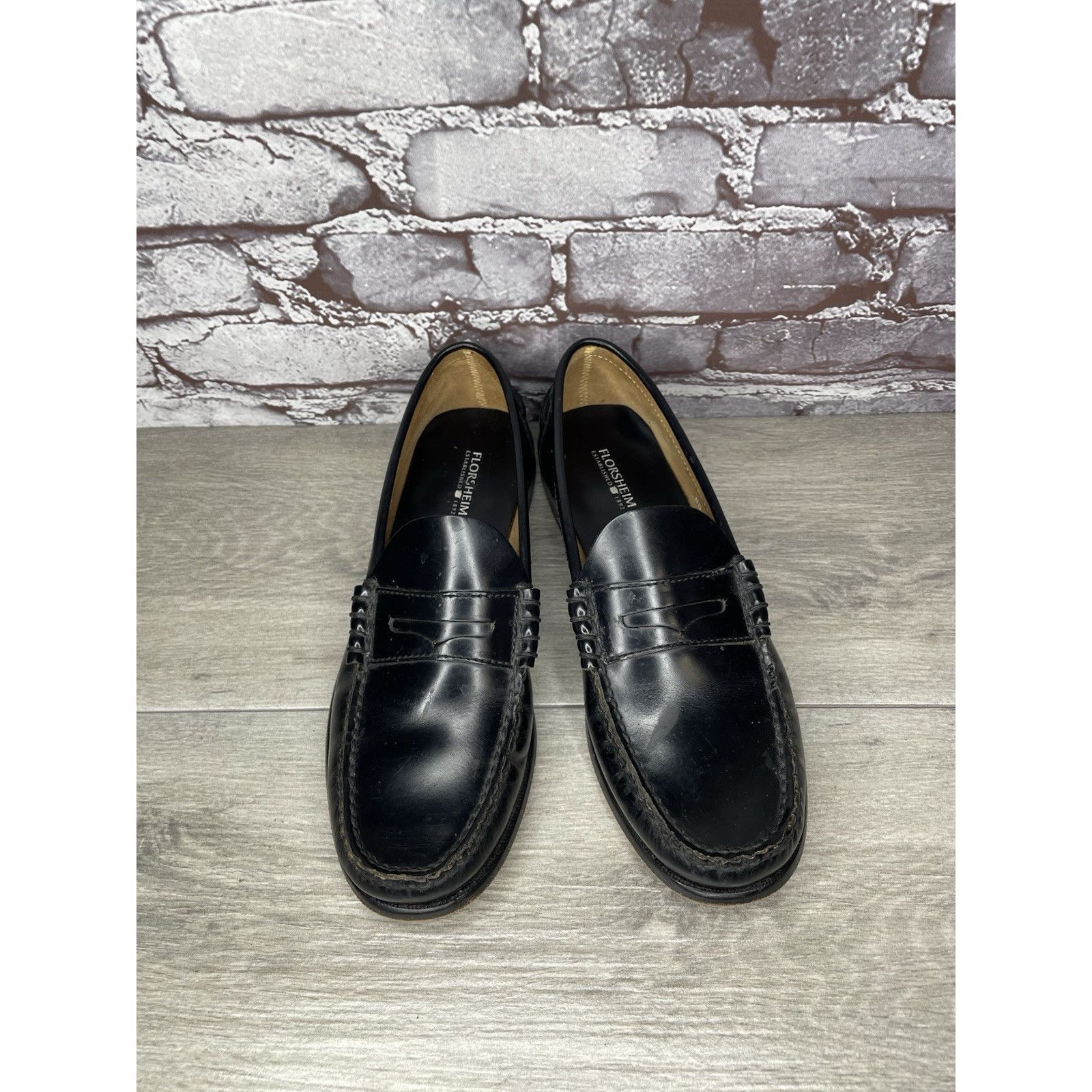 Florsheim Florsheim 1892 Black Leather Slip On Penny Loafers Dress Sho Size US 9 / EU 42 - 16 Thumbnail
