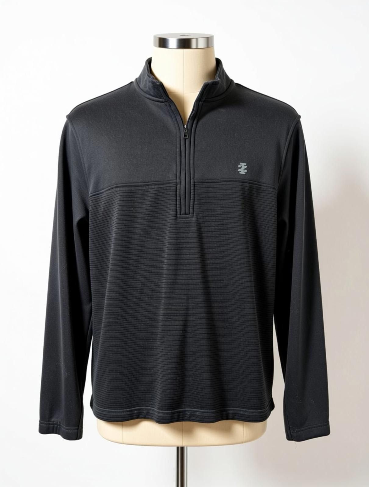 Izod Izod Golf Hydrashield Black Long Sleeve 1/4 Zip Pullover - L Size US L / EU 52-54 / 3 - 1 Thumbnail