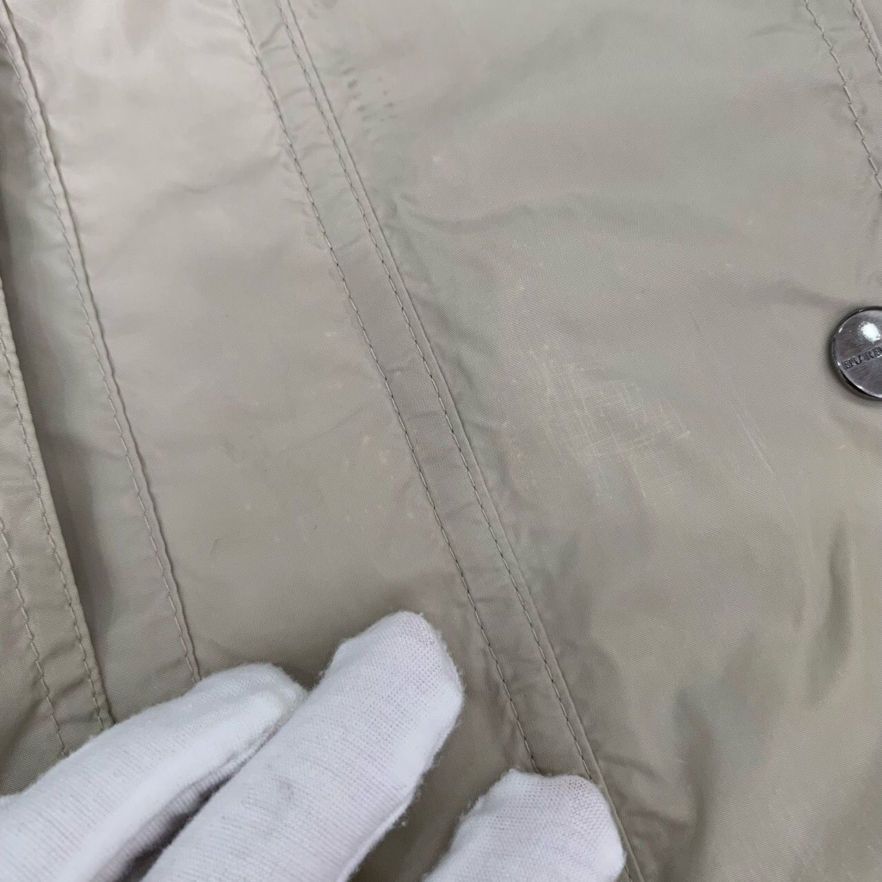Burberry Multi-Pocket Hooded Khaki Nylon Trench Coat