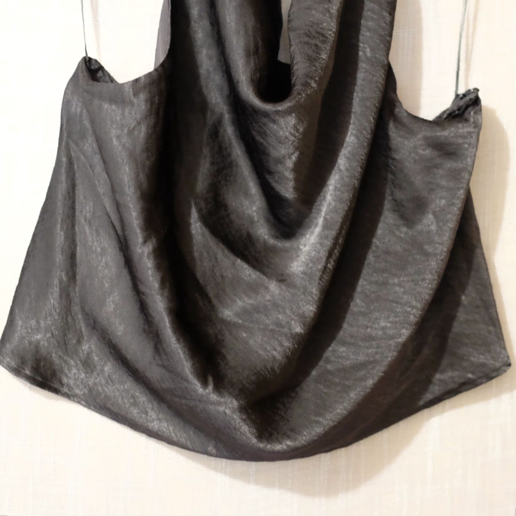 H&M NWT! H&M Black Halter Top Open Back Lightweight Satin Women's XXL Size XXL / US 16-18 / IT 52-54 - 3 Thumbnail