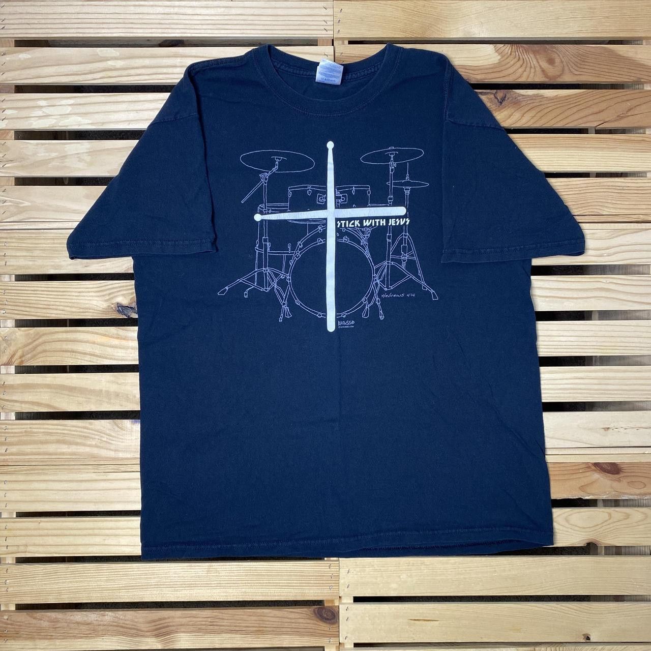 Gildan Hebrews:4-14 Black Y2K Jesus Band Tee Size Large Size US L / EU 52-54 / 3 - 1 Thumbnail