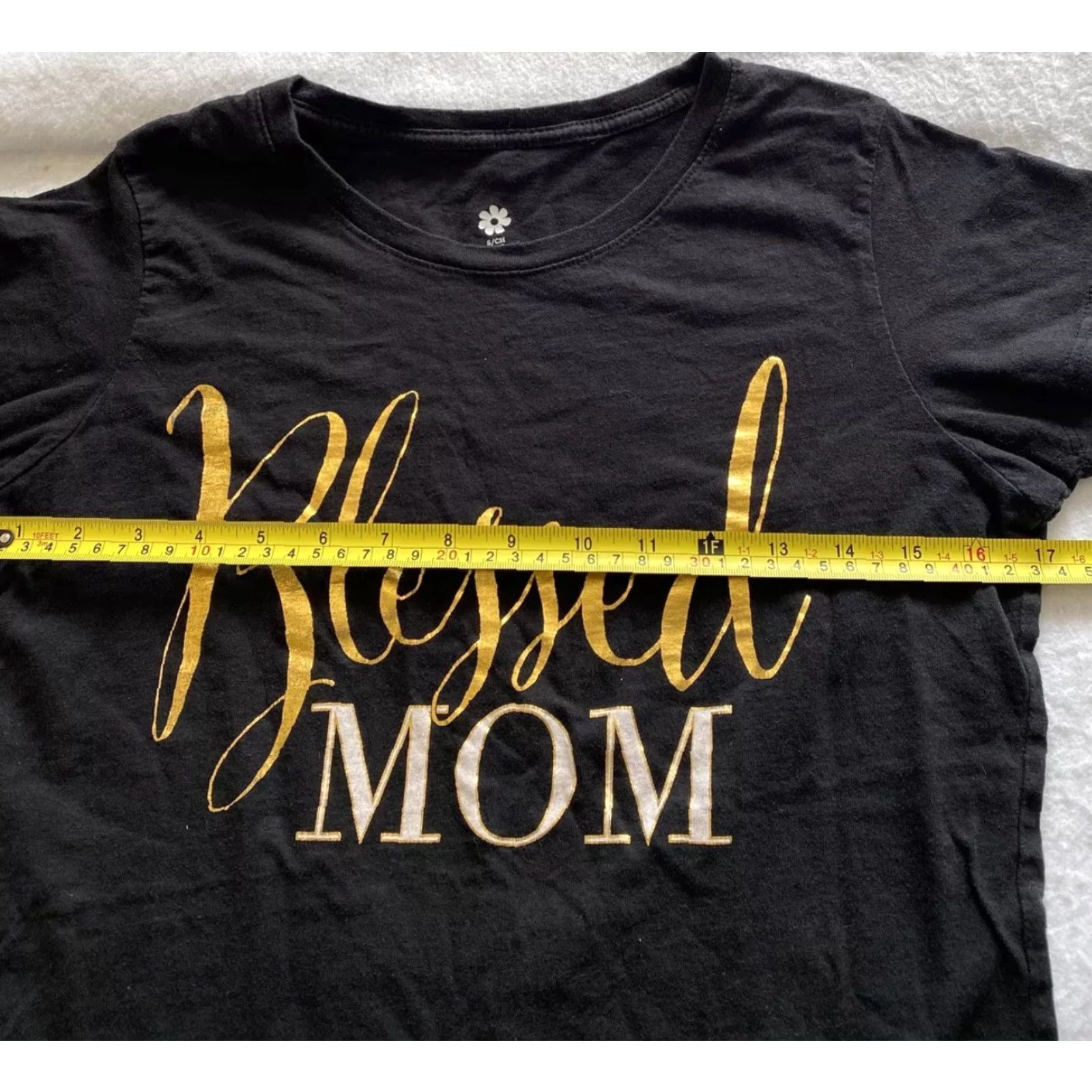 MOTHER Blessed Mom T-Shirt Ladies Short Sleeve Crew Neck Size S Black Mommy Mothers Day Wife Boys Girls Mens Womens Size S / US 4 / IT 40 - 4 Thumbnail