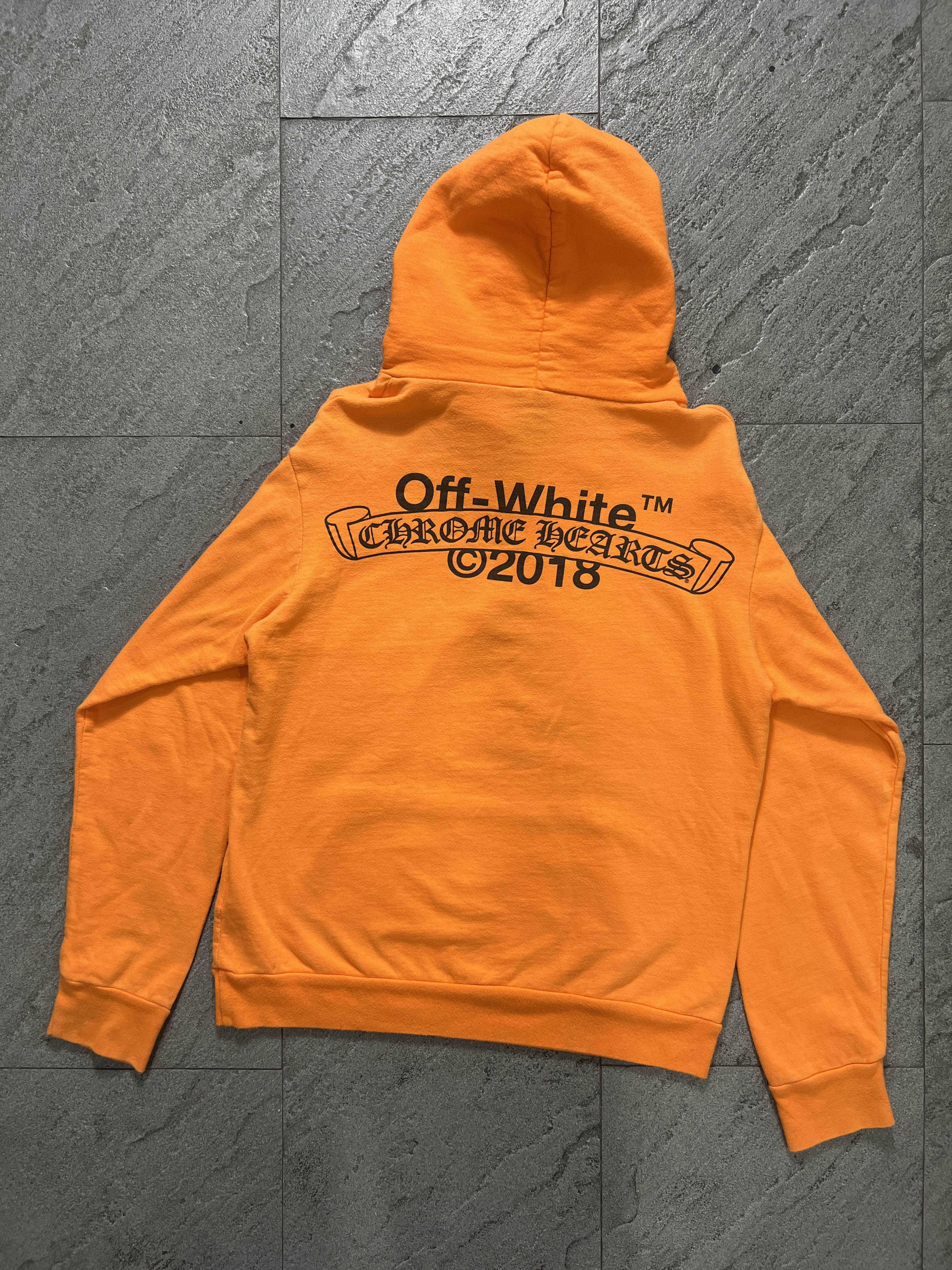 Chrome Hearts x Off-White 2018 Orange Hoodie Size M