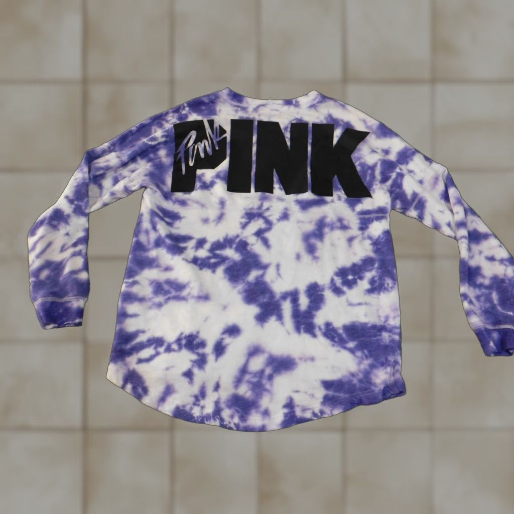 Victoria's Secret Victoria's Secret PINK Sweatshirt Crew Neck Raglan Long Sleeve Purple Geometric Logo Pullover Women M Regular Fall Size M / US 6-8 / IT 42-44 - 1 Thumbnail