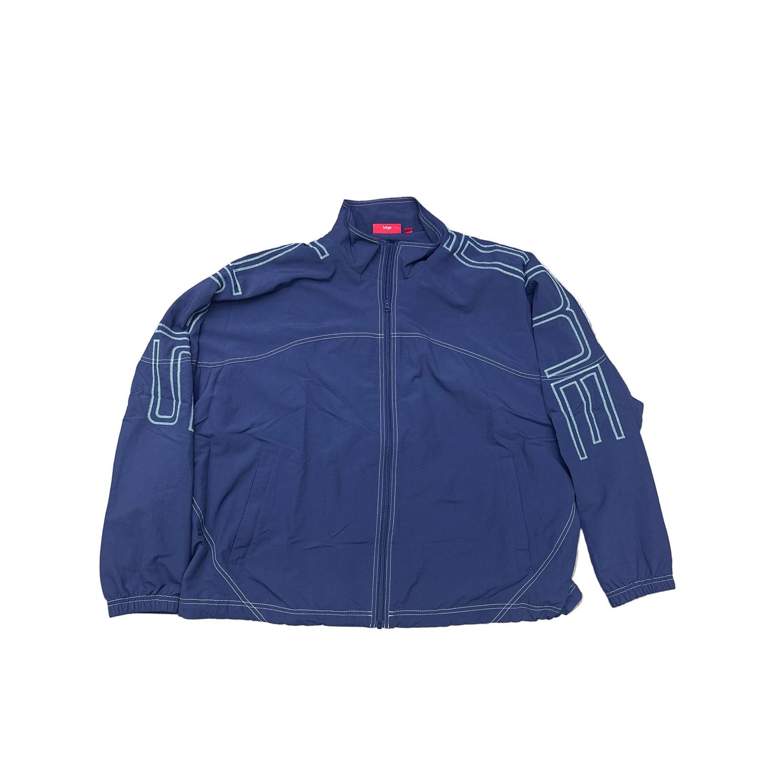 Supreme NEW Supreme Satin Hooded Track Jacket SS24 Navy Zip | Grailed