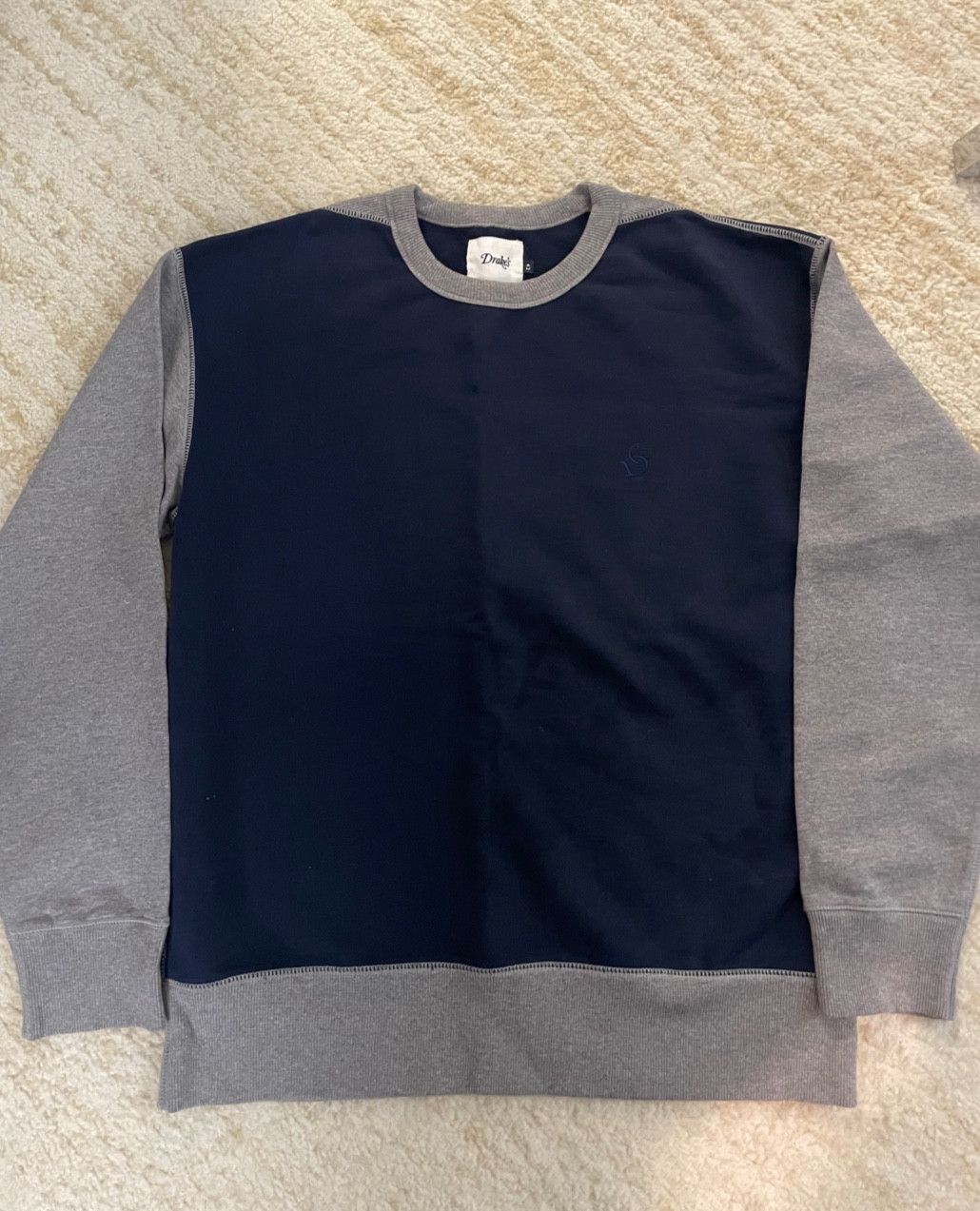 Drake's Drake's Embroidered Sweatshirt - Navy Grey Size 42 Size US L / EU 52-54 / 3 - 1 Thumbnail