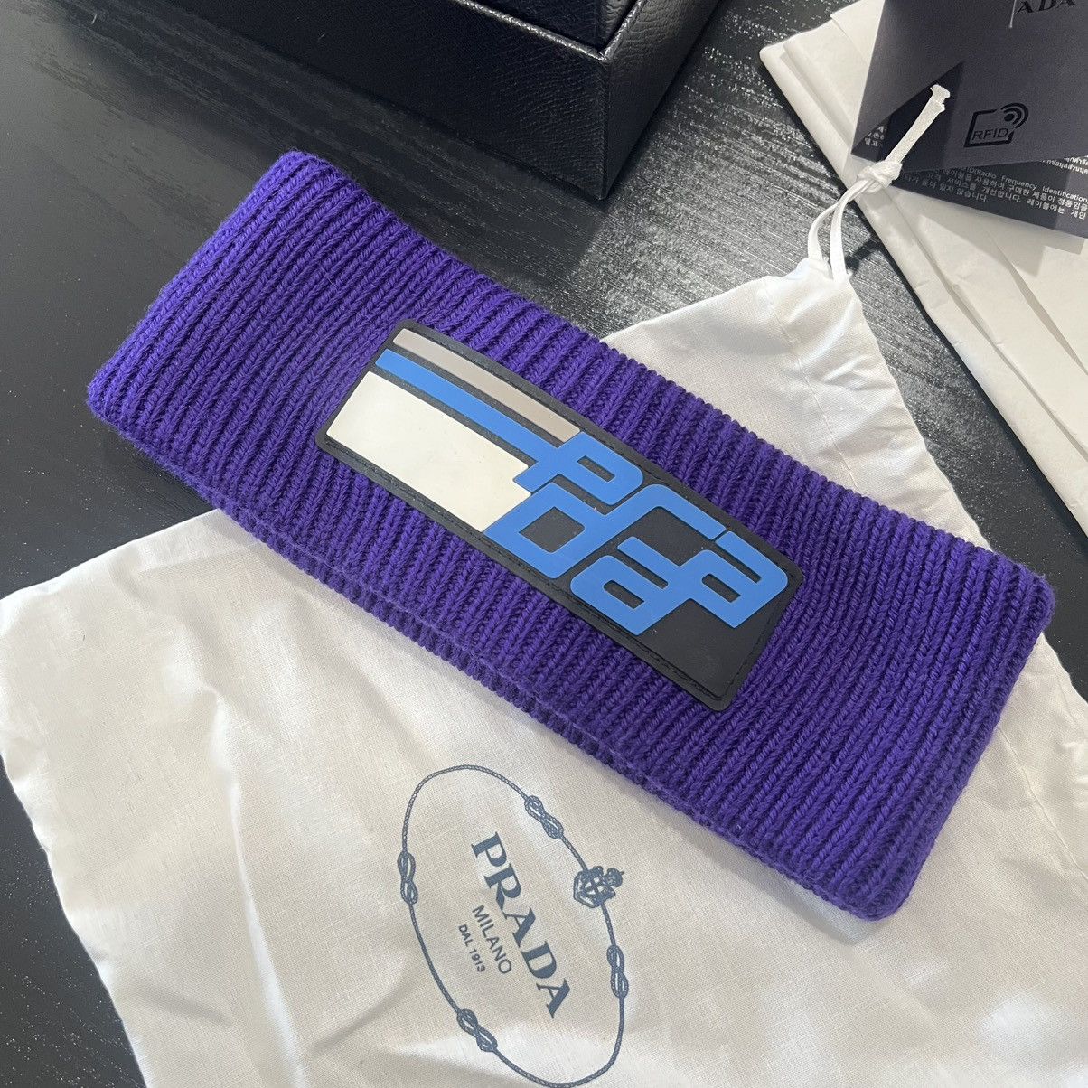 Prada Prada Wool AW18 Rubber Logo Patch Headband Size ONE SIZE - 2 Thumbnail