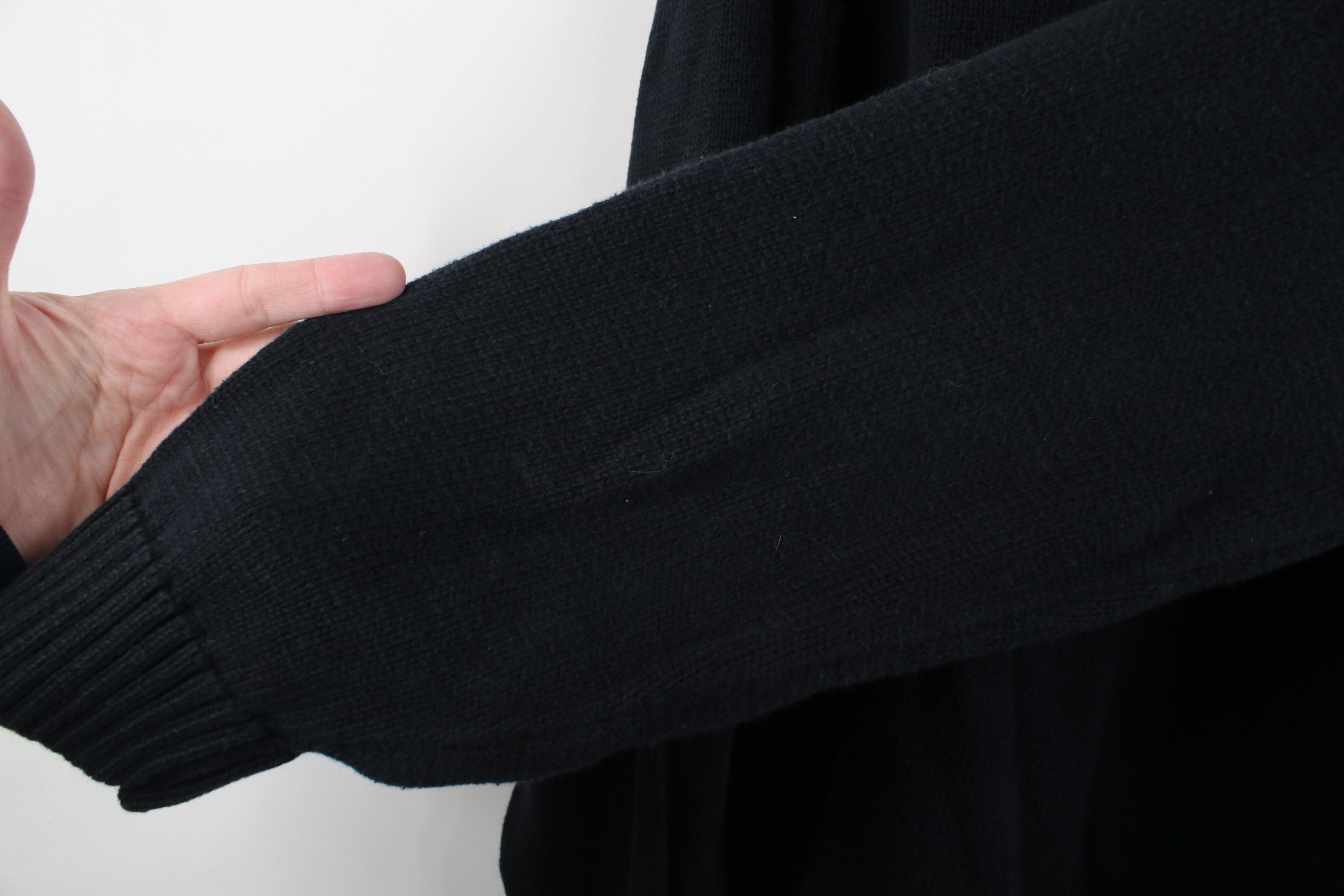 Vintage Vintage 90s Streetwear Blank Knit Crewneck Sweater Black Size US L / EU 52-54 / 3 - 7 Thumbnail