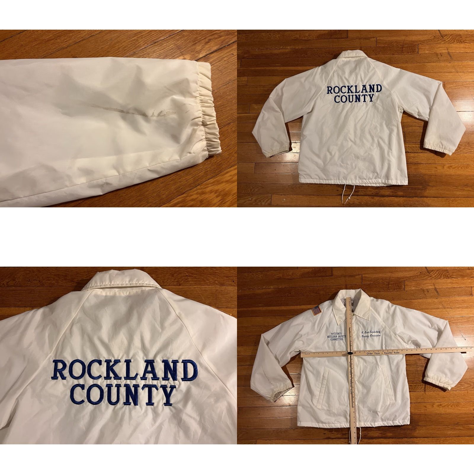 Vintage VINTAGE Rockland County Nuclear Safety Committee Jacket Men’s Large White 80s Size US L / EU 52-54 / 3 - 8 Thumbnail