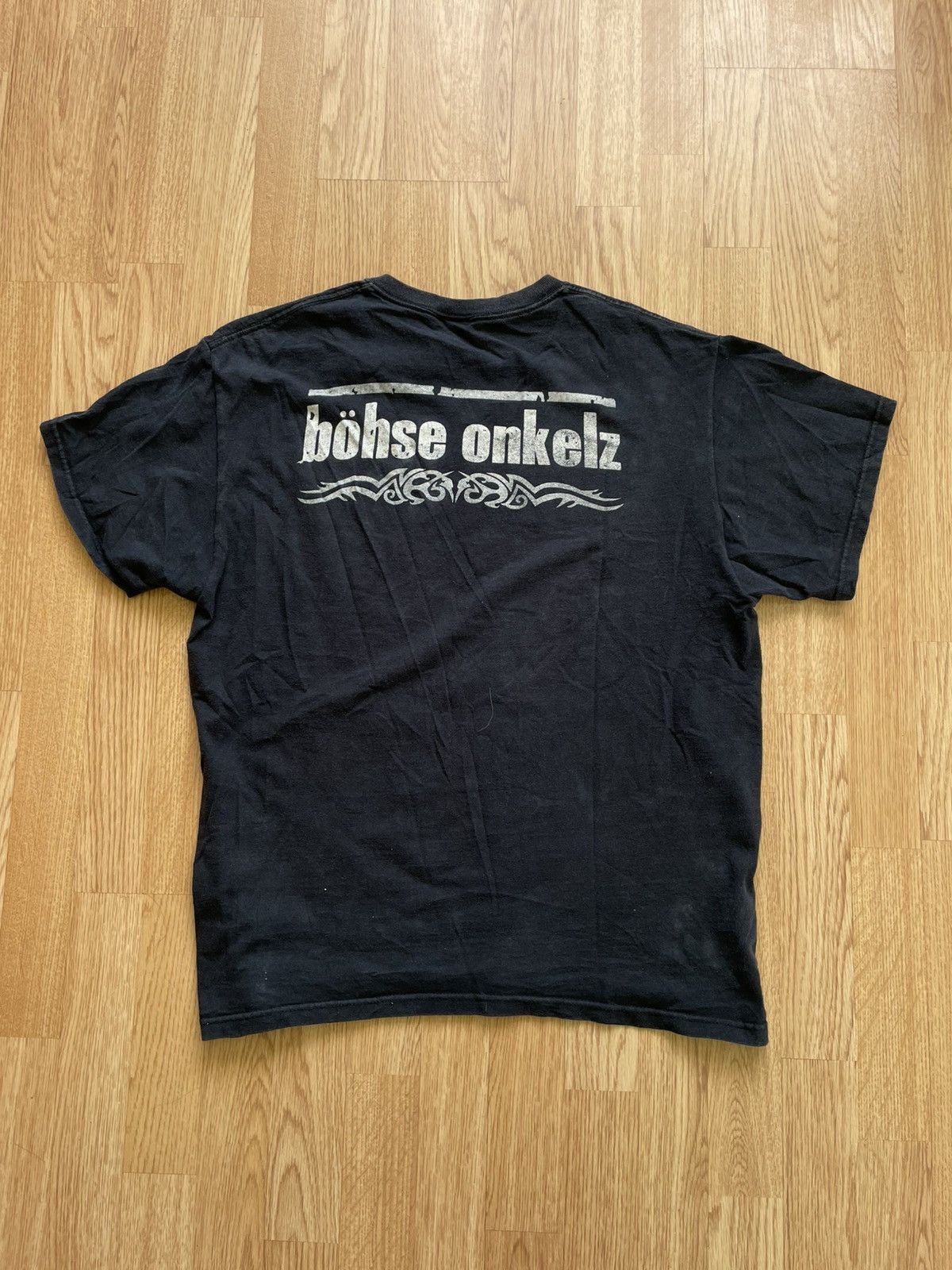 Band Tees × Vintage Vintage Bohse Onkelz Skull Metal Band Tee Shirt 90s Size US L / EU 52-54 / 3 - 8 Thumbnail